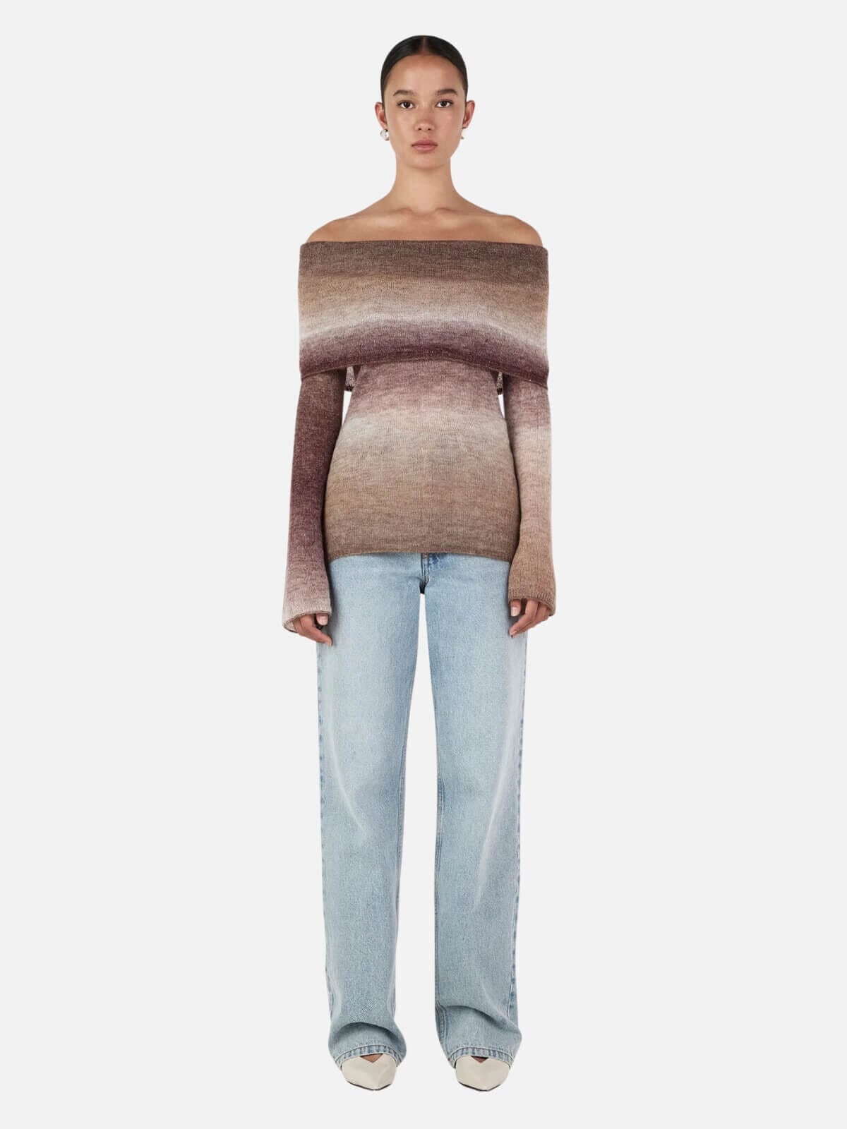 Naziree Knit Top - Mocha Marle Jumpers & Knitwear Hansen and Gretel 