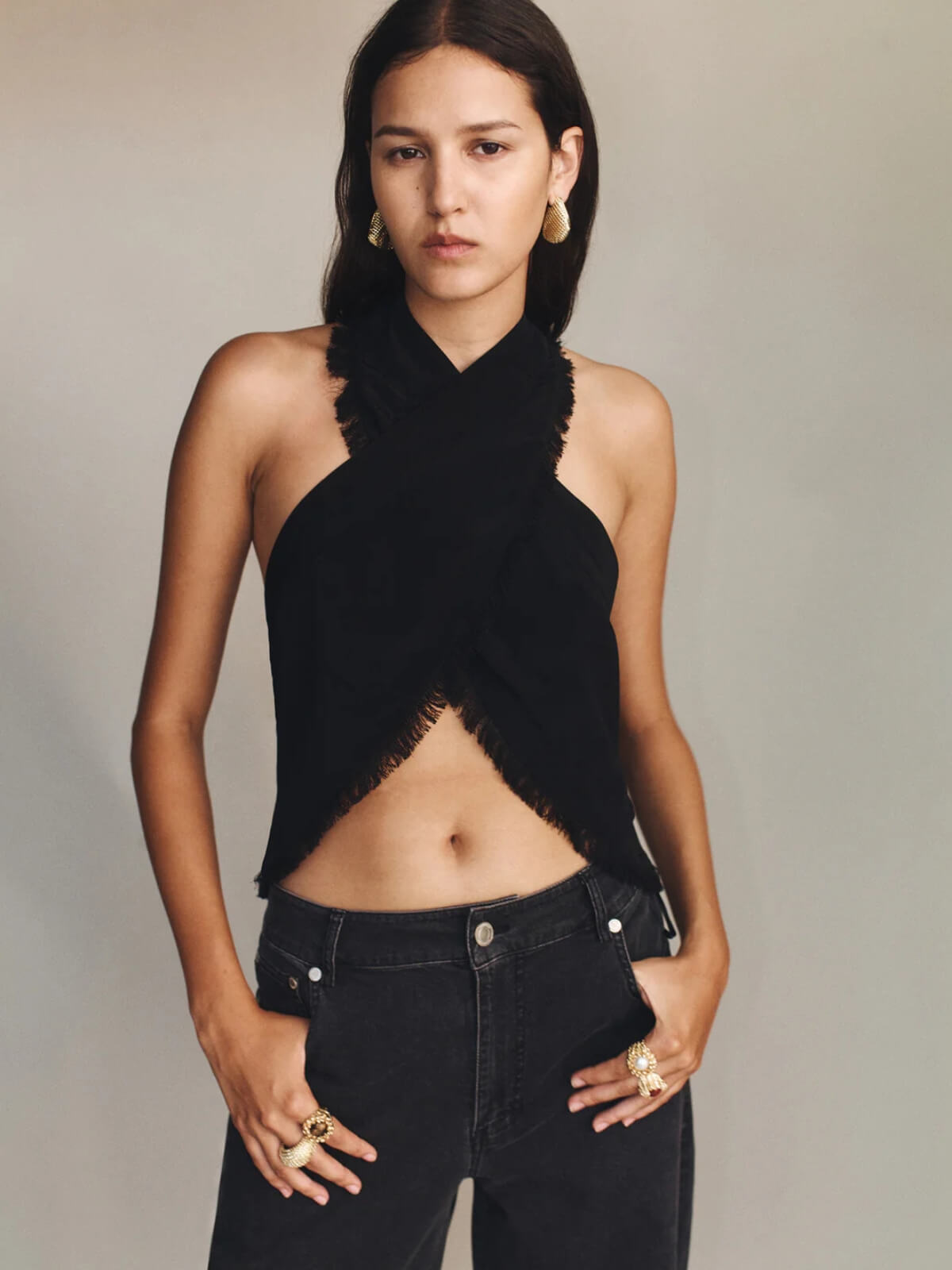 Sasha Wrap Top - Black