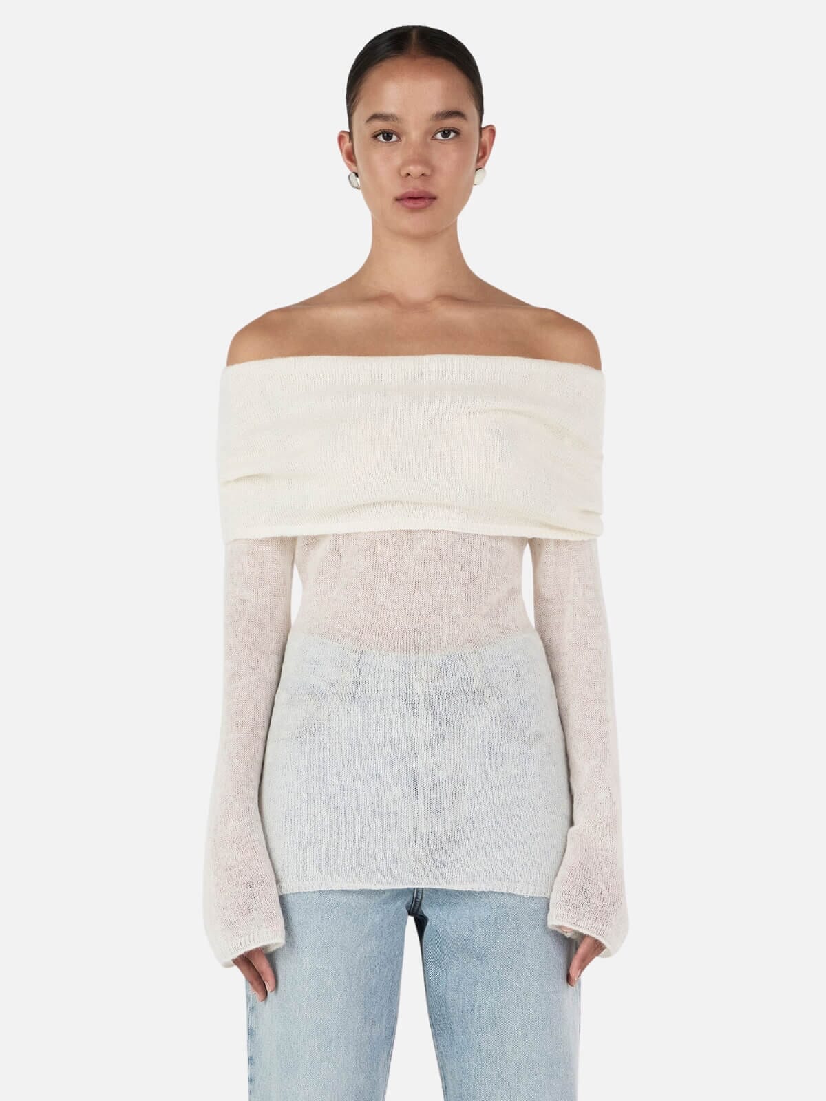 Tozzi Knit Top - Ivory Jumpers & Knitwear Hansen and Gretel 