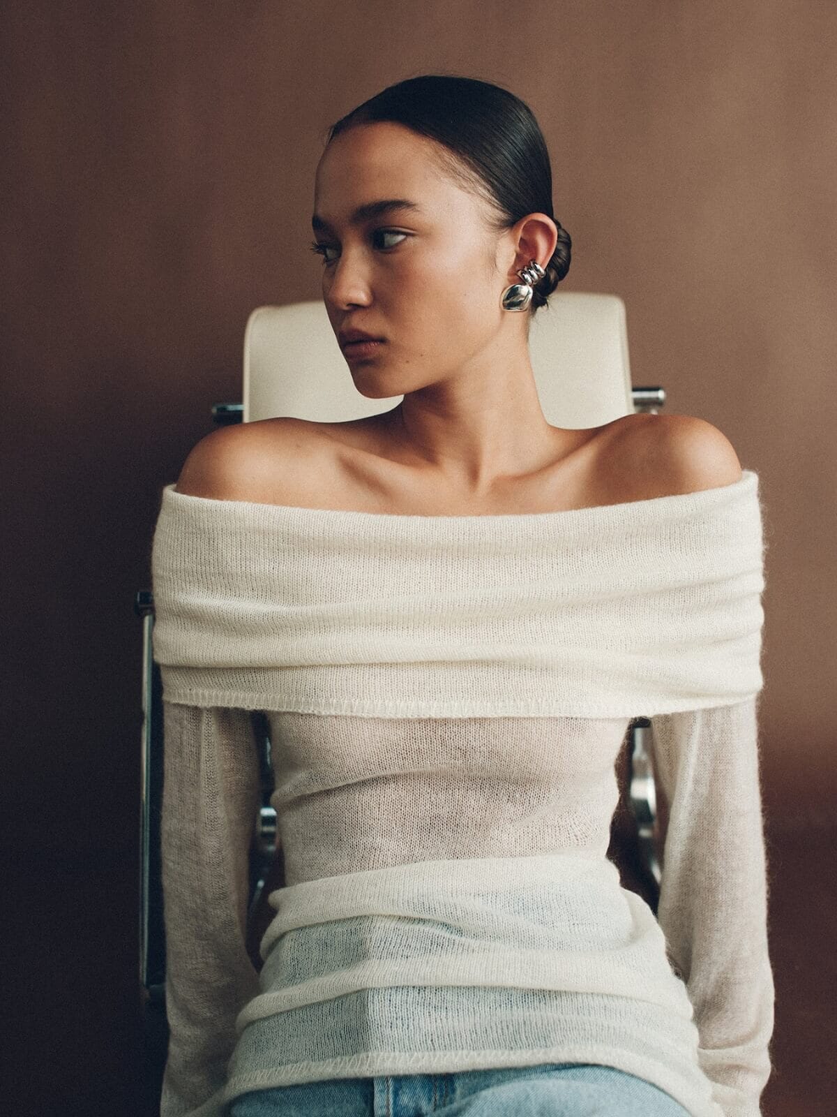 Tozzi Knit Top - Ivory Jumpers & Knitwear Hansen and Gretel 