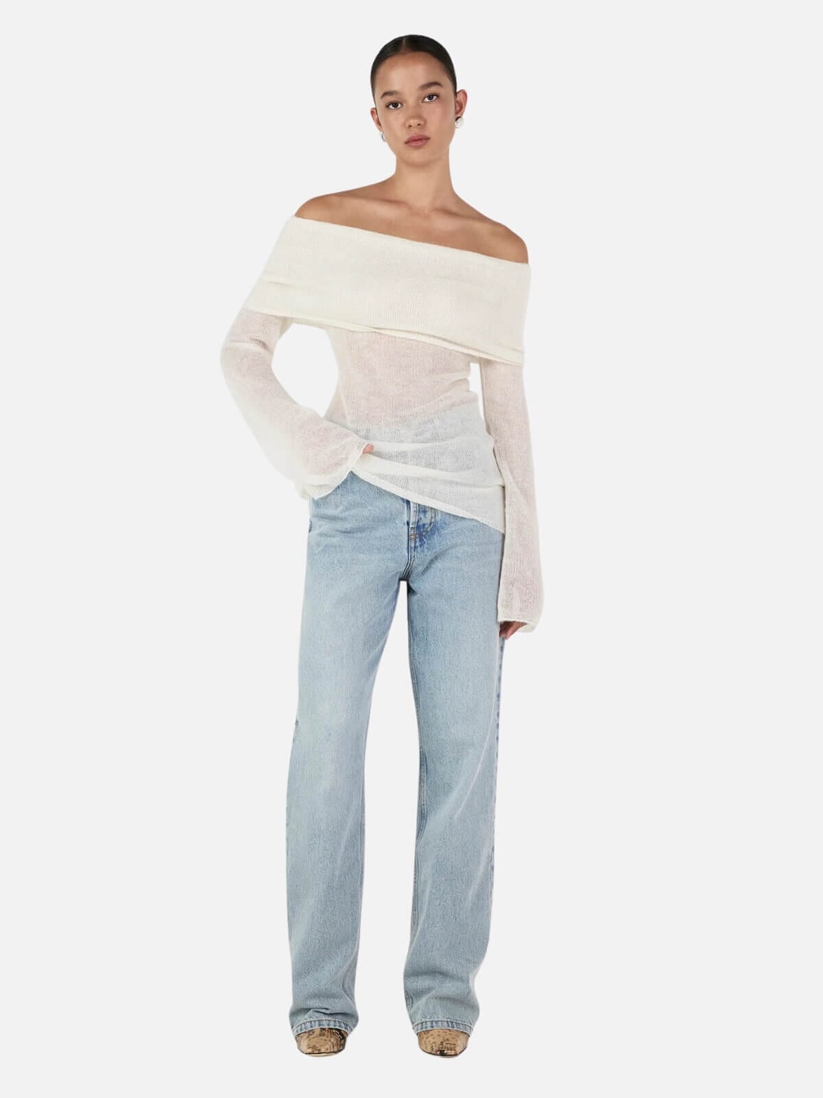 Tozzi Knit Top - Ivory Jumpers & Knitwear Hansen and Gretel 