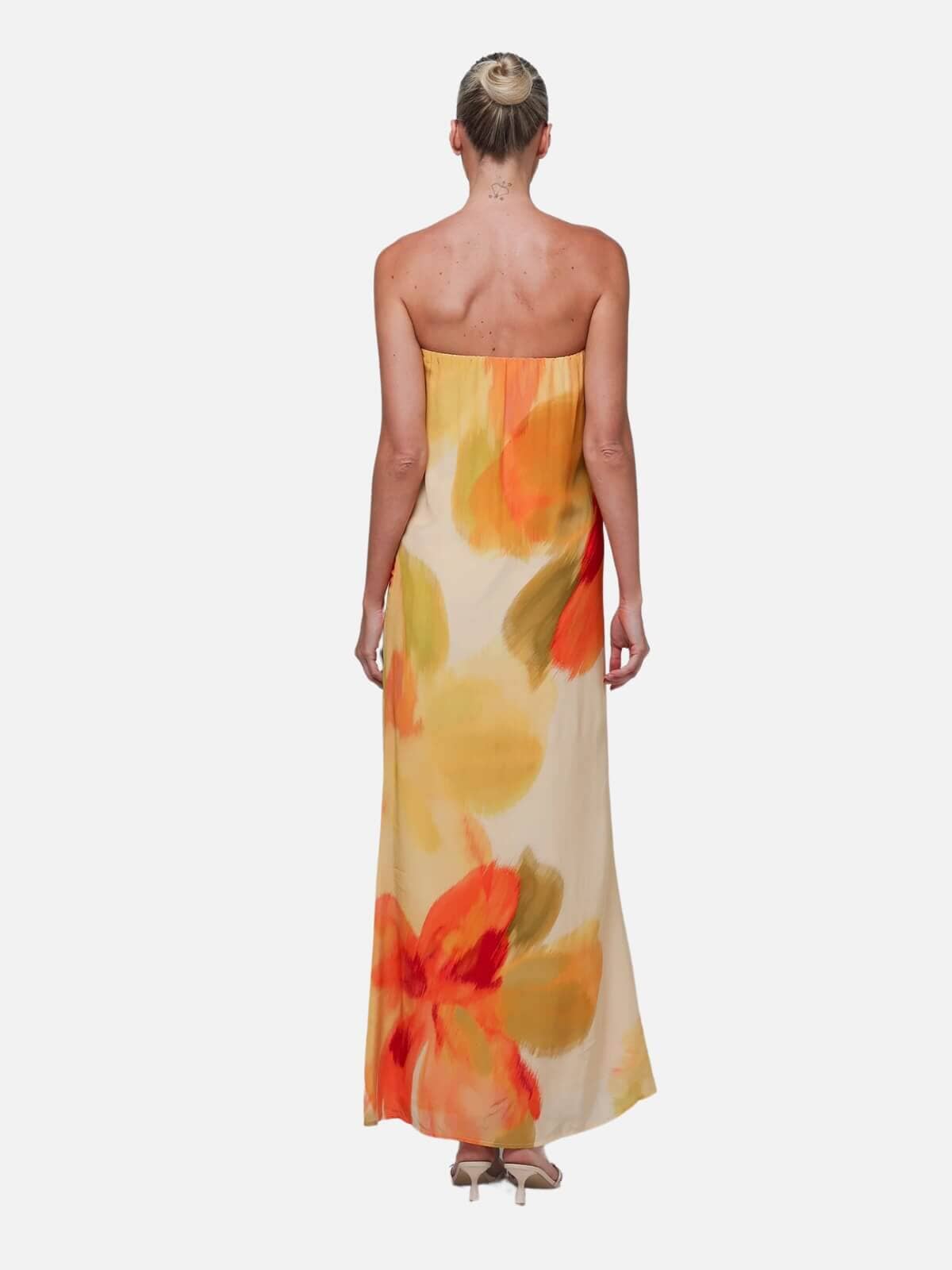 Isabelle Quinn | Abbie Strapless Maxi Dress - Marigold | Perlu 