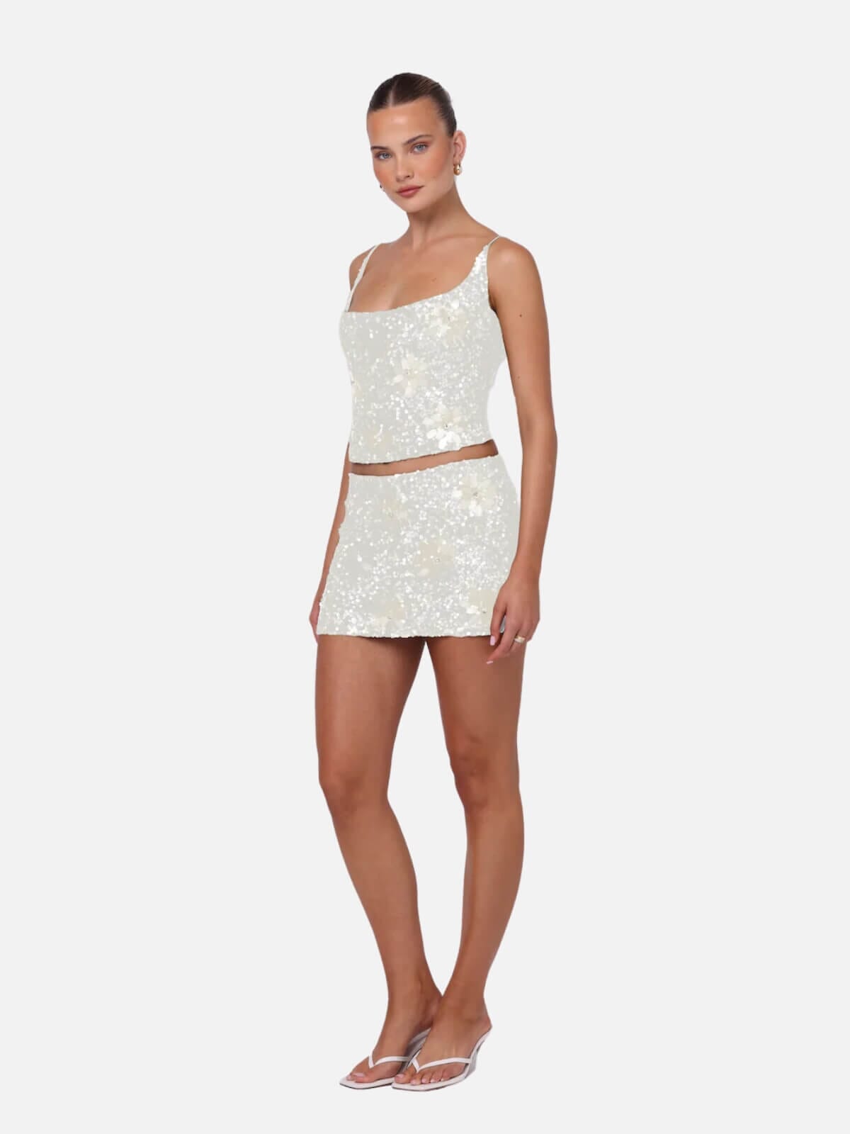 Isabelle Quinn | Alexis Sequin Top - Nougat | Perlu