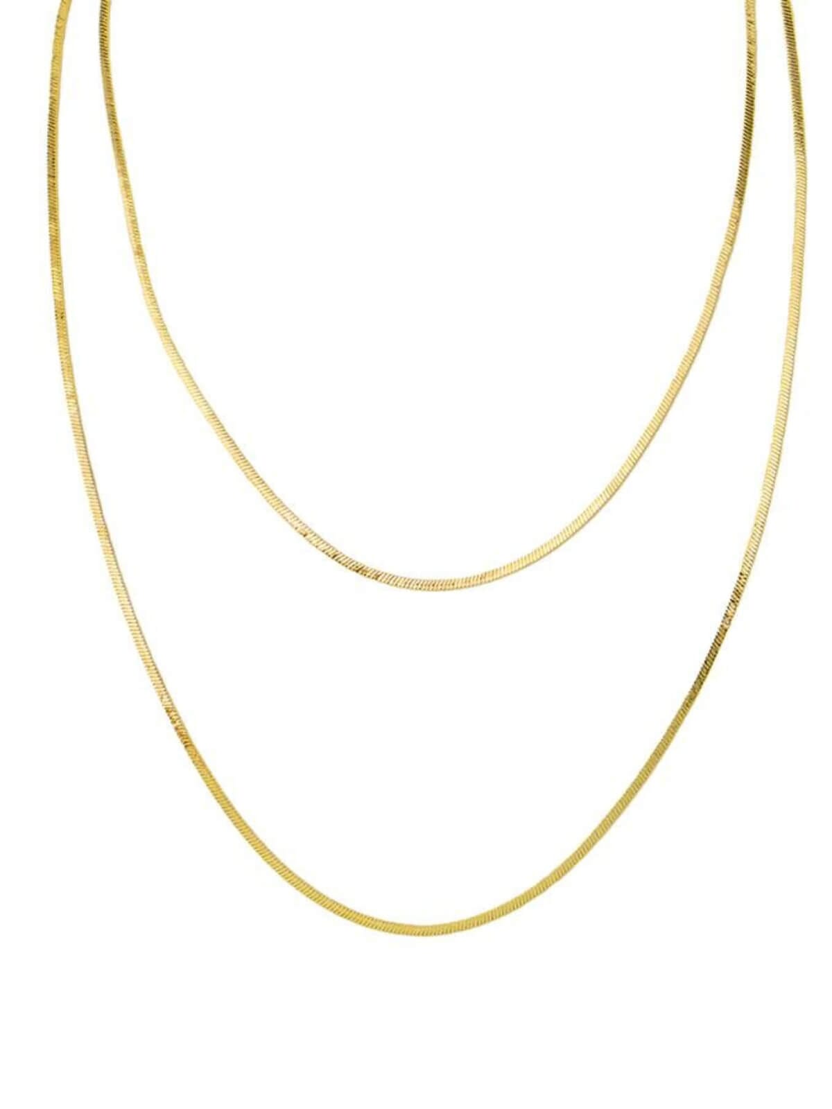 Jolie & Deen | 2 Layer Snake Chain Necklace - Gold | Perlu