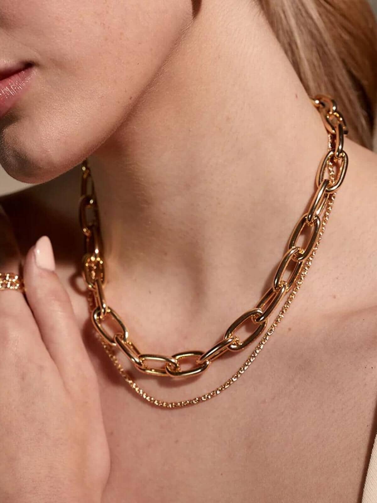 Jolie & Deen | Fleur Chain Necklace - Gold | Perlu