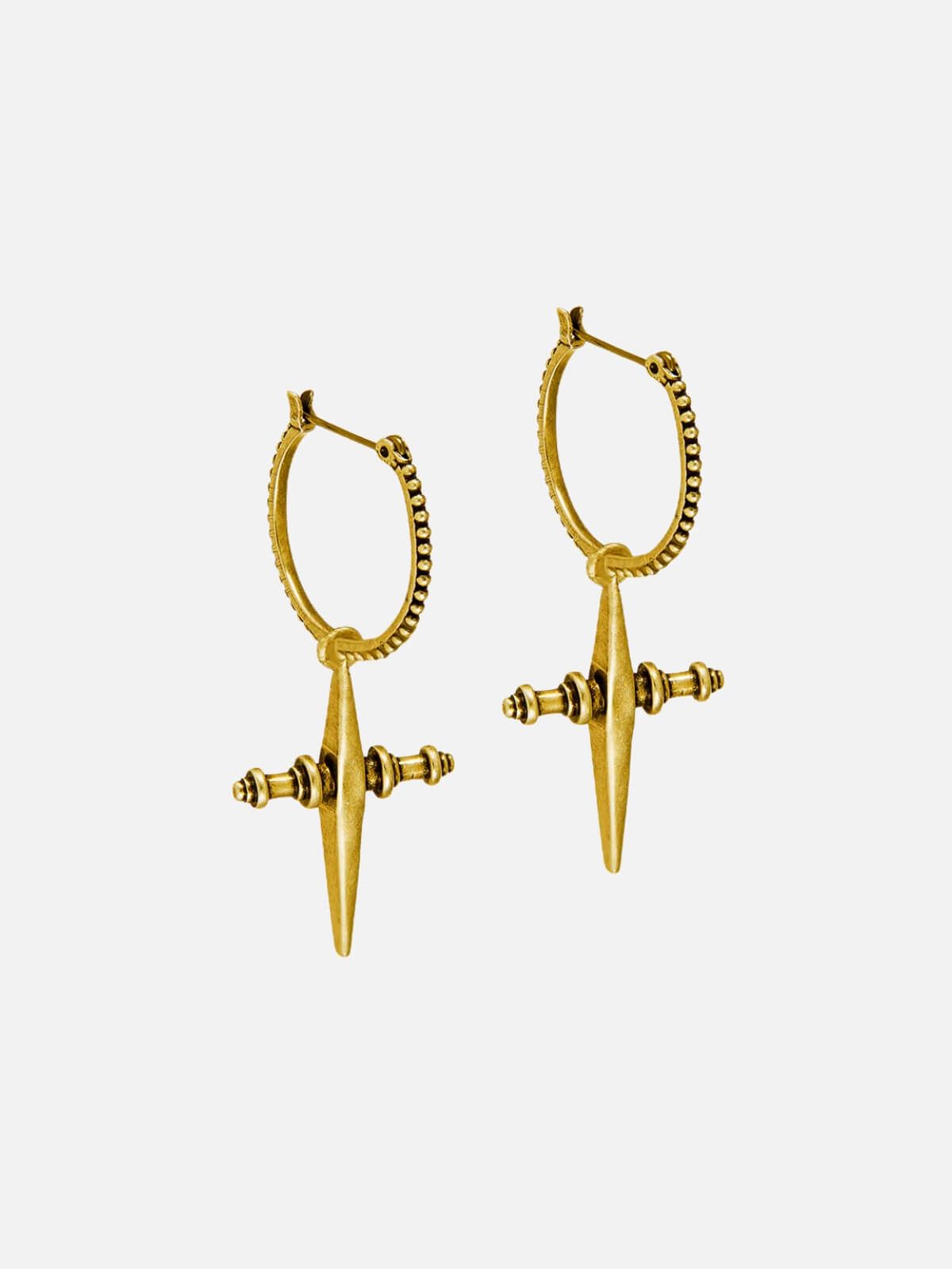 Cross Hoops - Gold