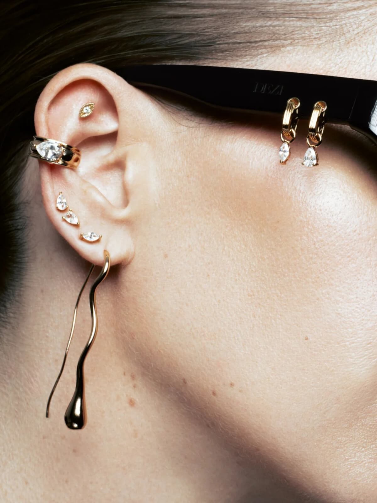 Luxe Stone Studs Set - Gold