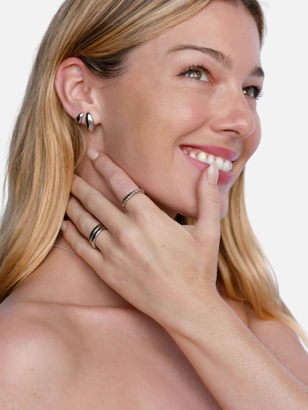 The Classic Claw Hoops Set - Silver Earrings Luv AJ 