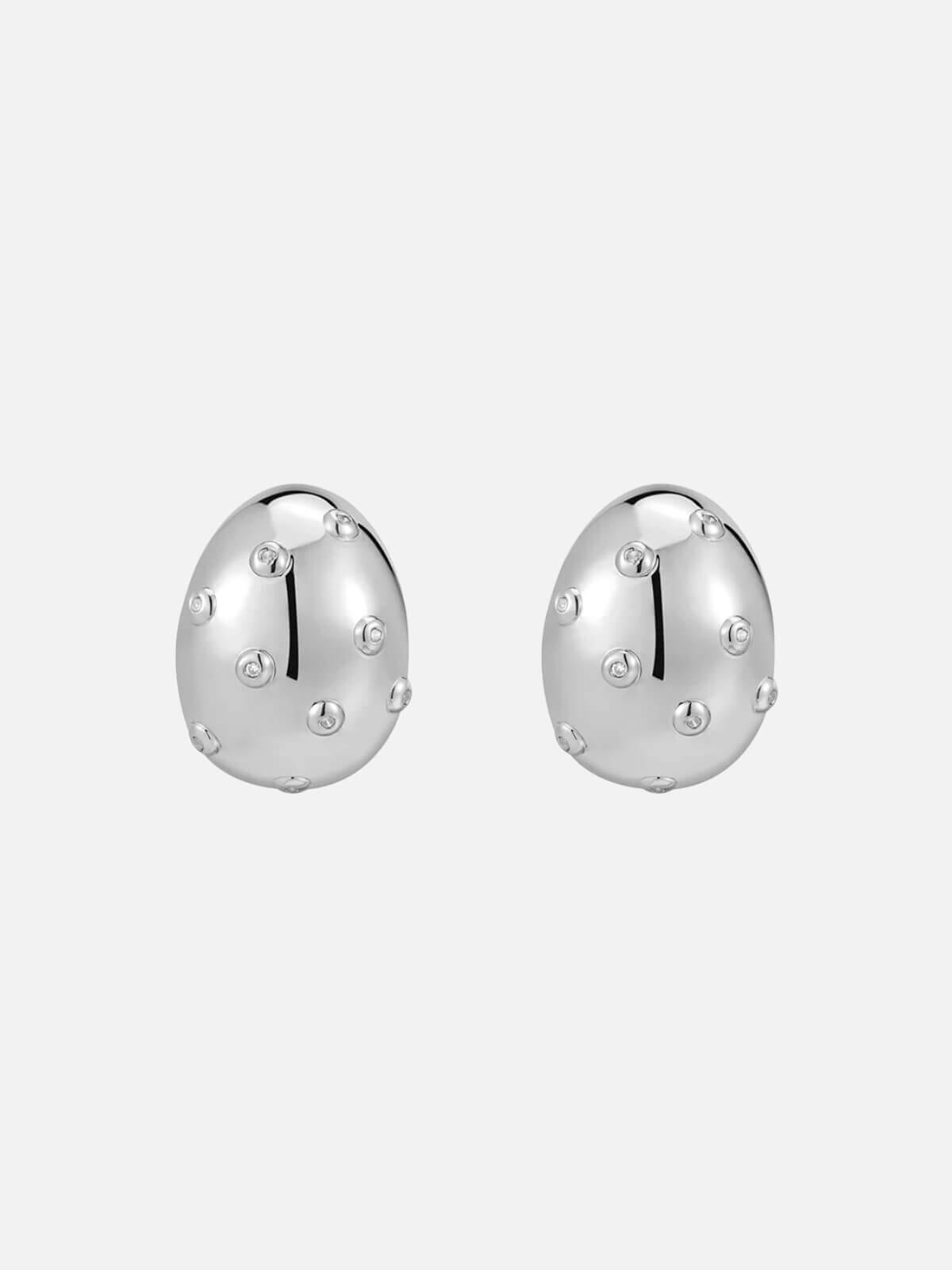 Luv AJ | The Mini Pave Molten Studs - Silver | Perlu