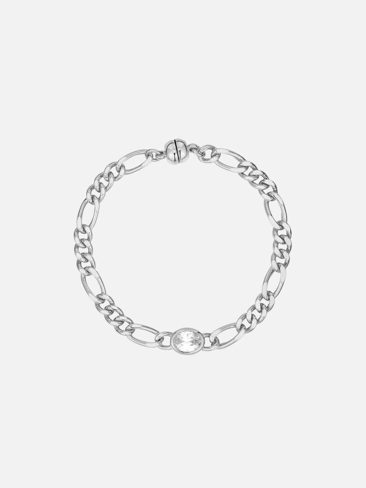 Luv AJ | The Oval Bezel Chain Bracelet - Silver | Perlu