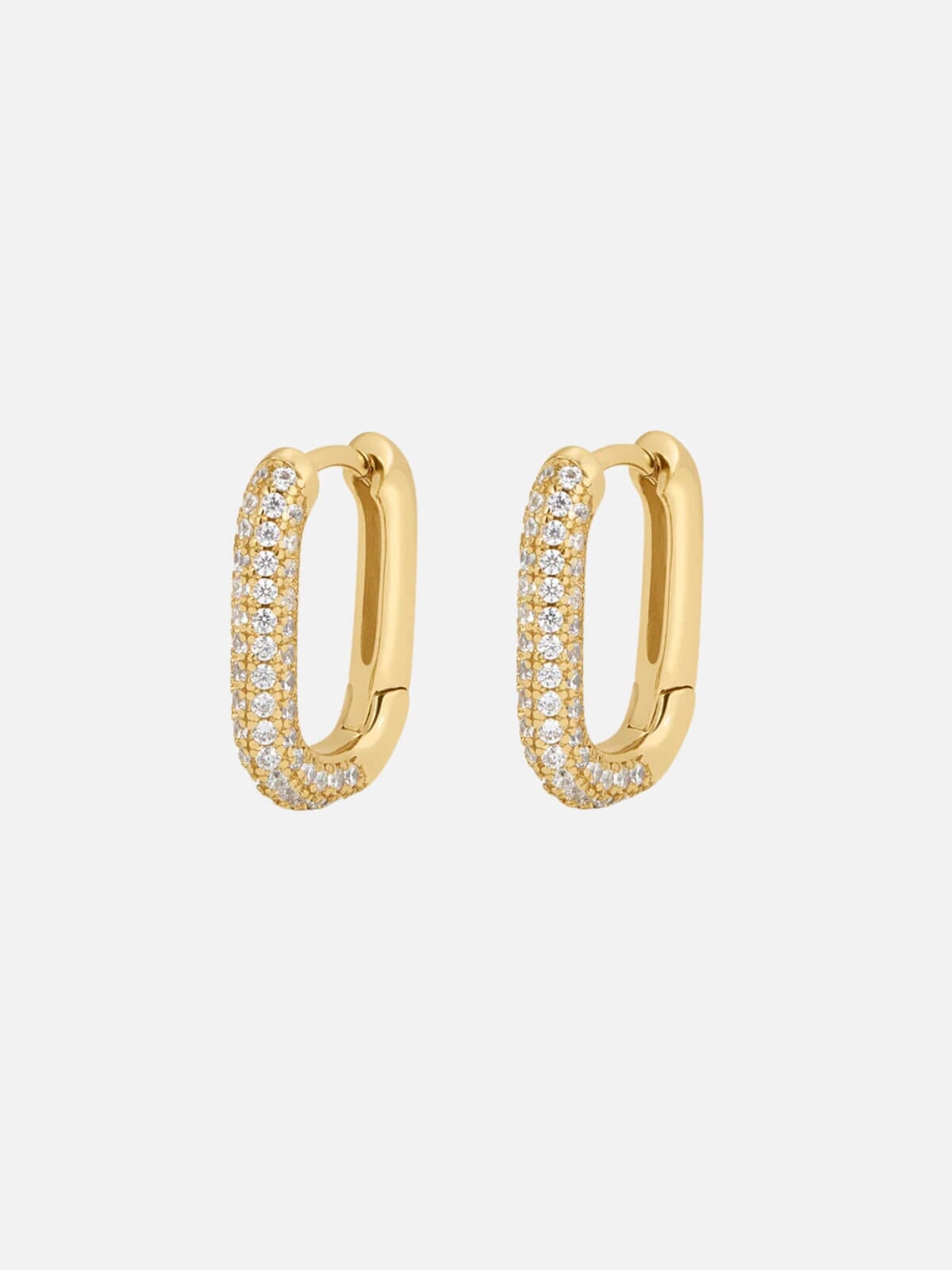 Luv AJ | The Pave Chain Link Huggies - Gold | Perlu