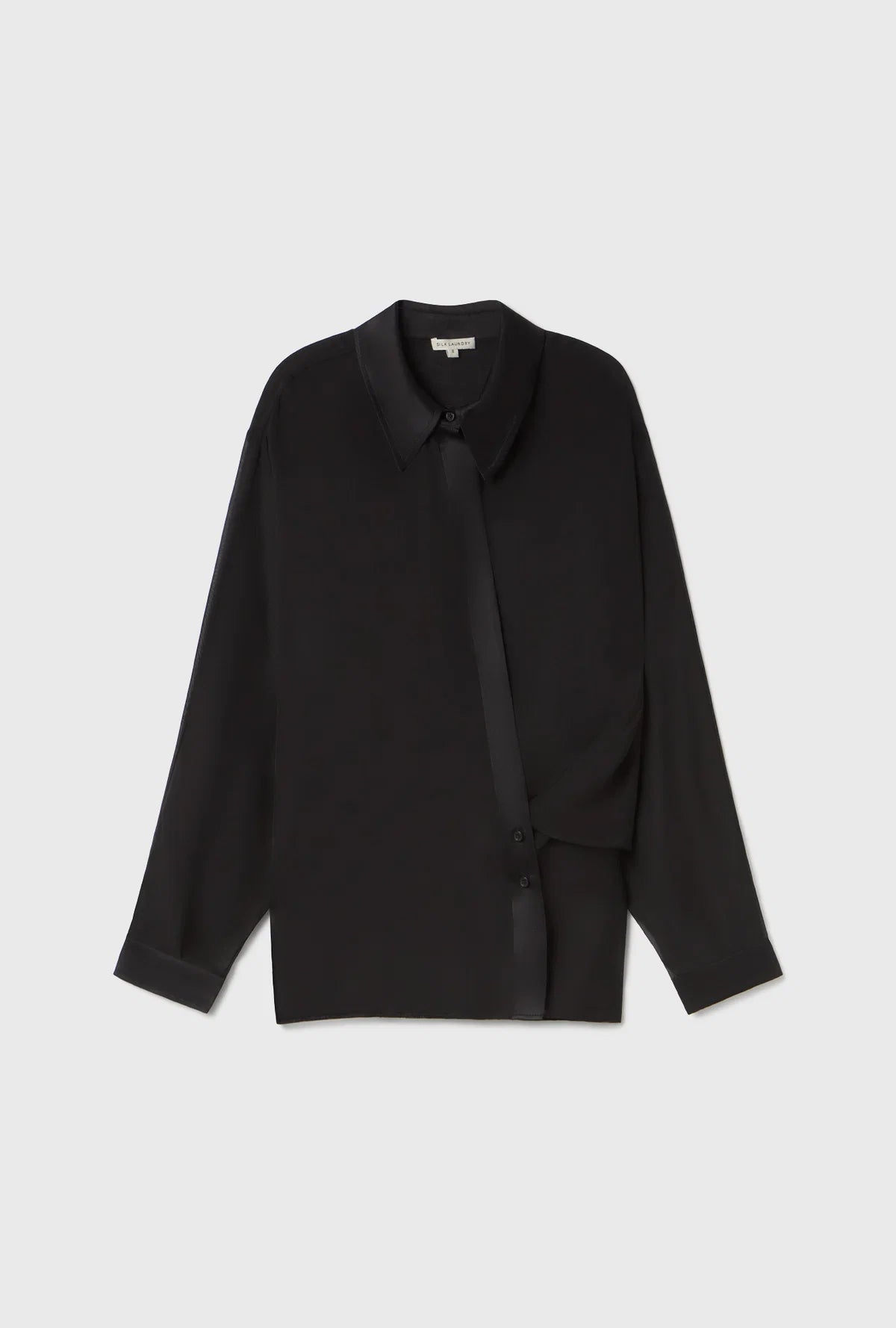Chiffon Crossover Shirt - Black