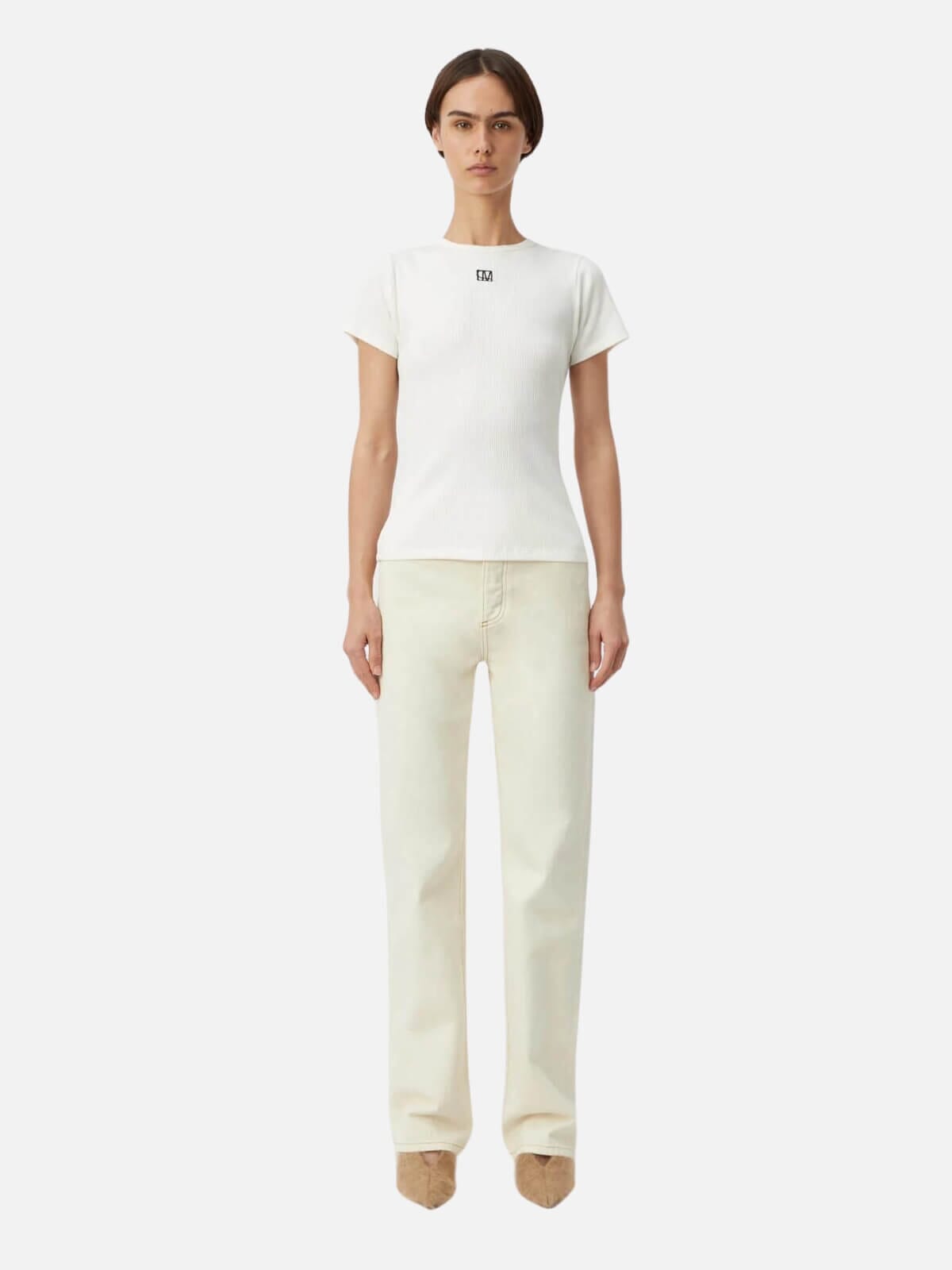 Nora Fitted Tee - Soft White Tops Camilla and Marc 