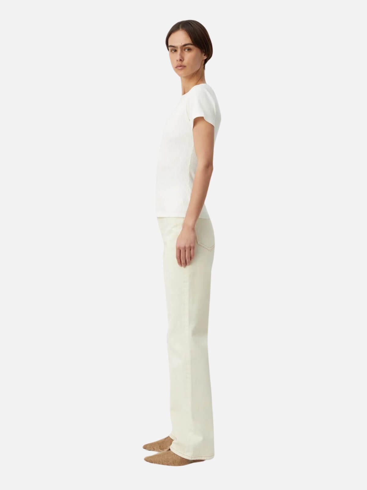 Camilla and Marc | Nora Fitted Tee - Soft White | Perlu