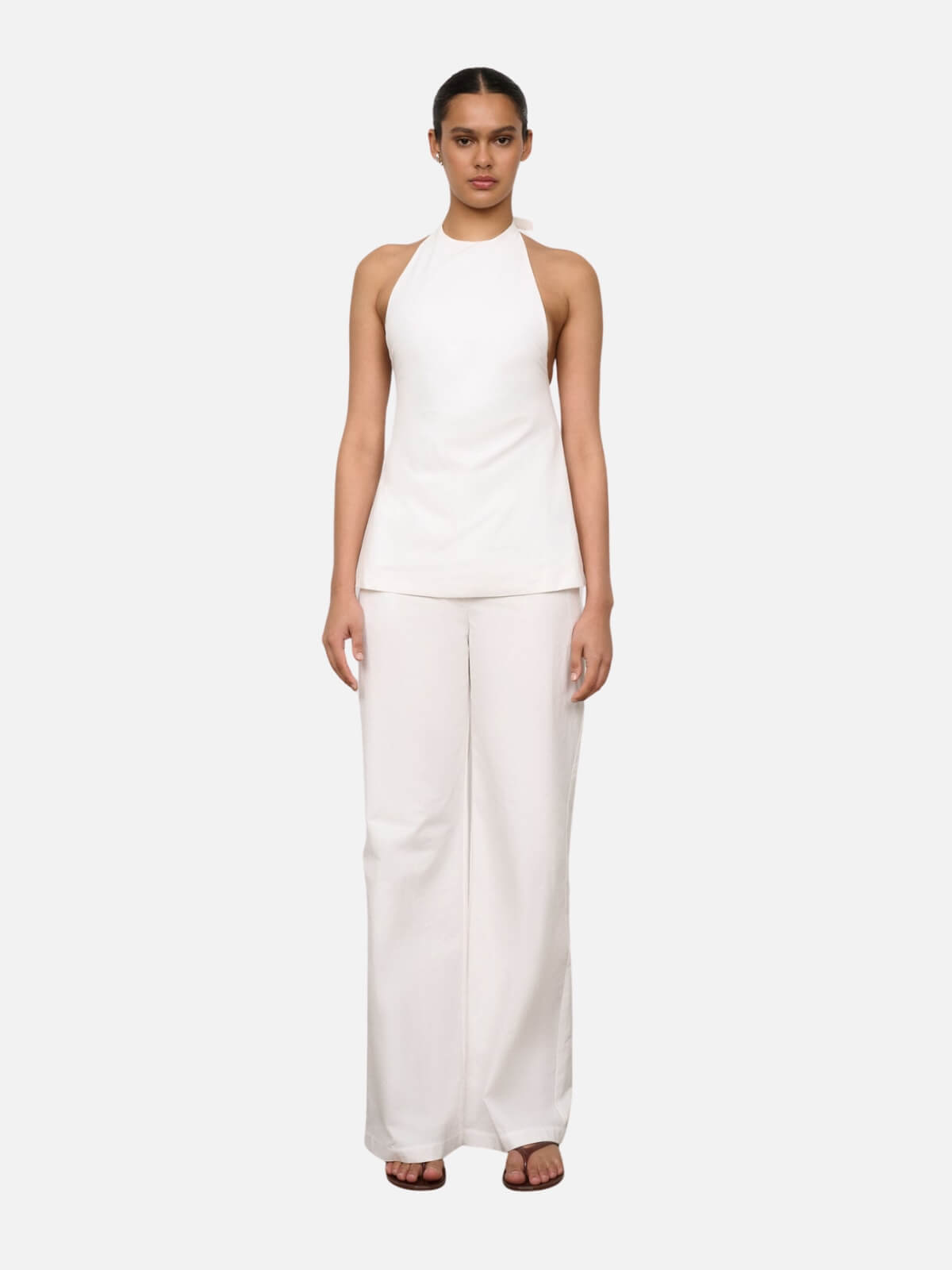 Bea Belted Pant - White