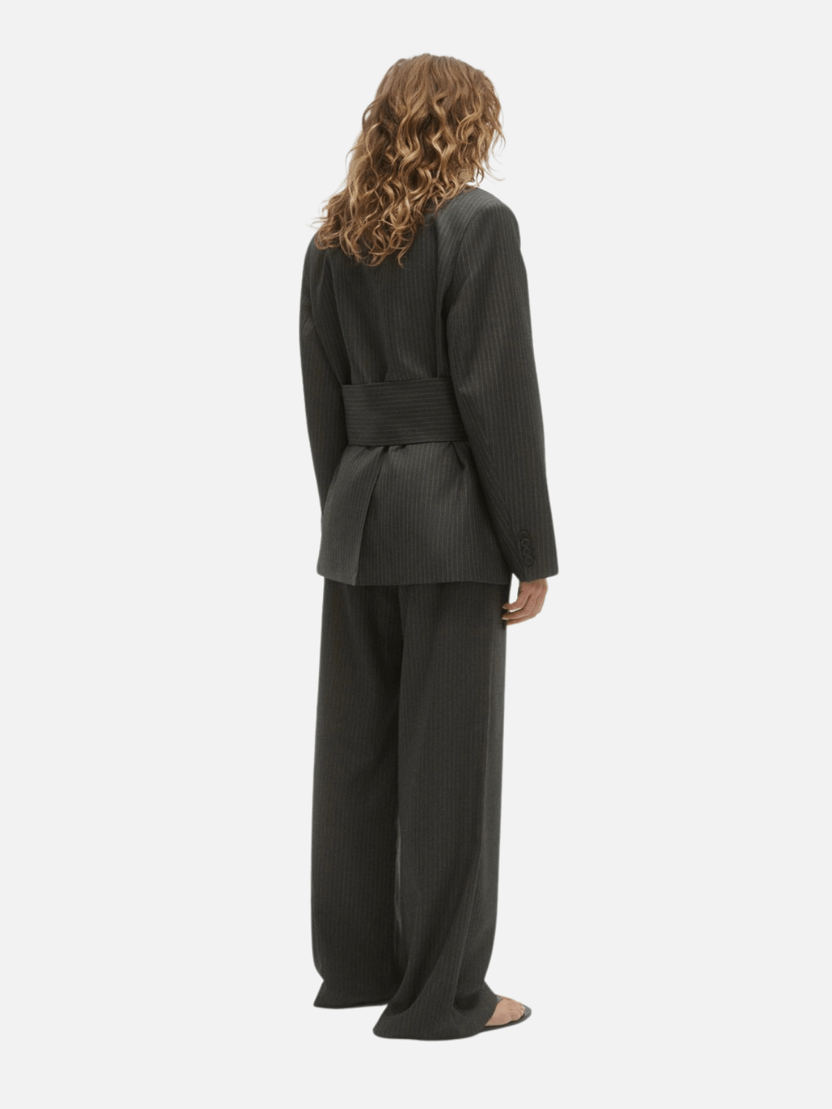 Margot Pant - Grey Pinstripe