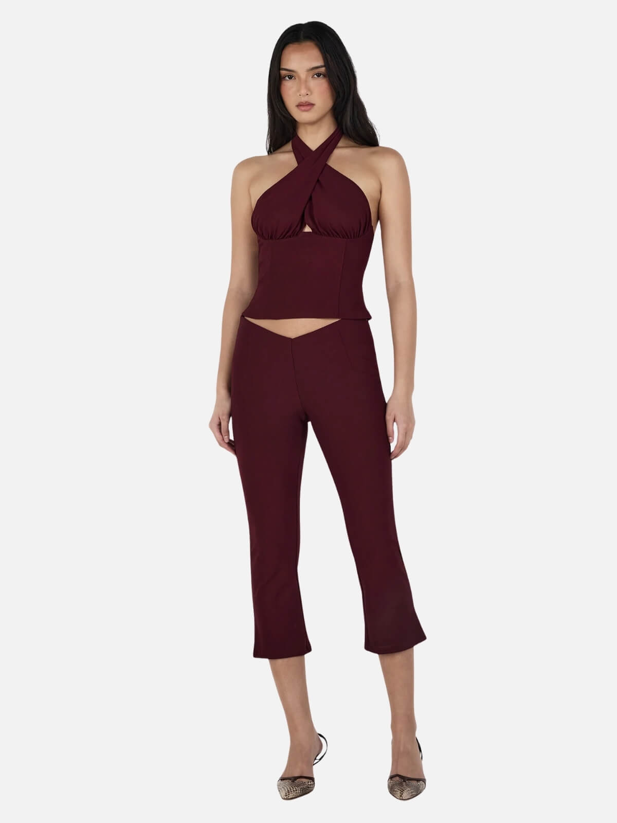 Chelsea Halter Top - Burgundy