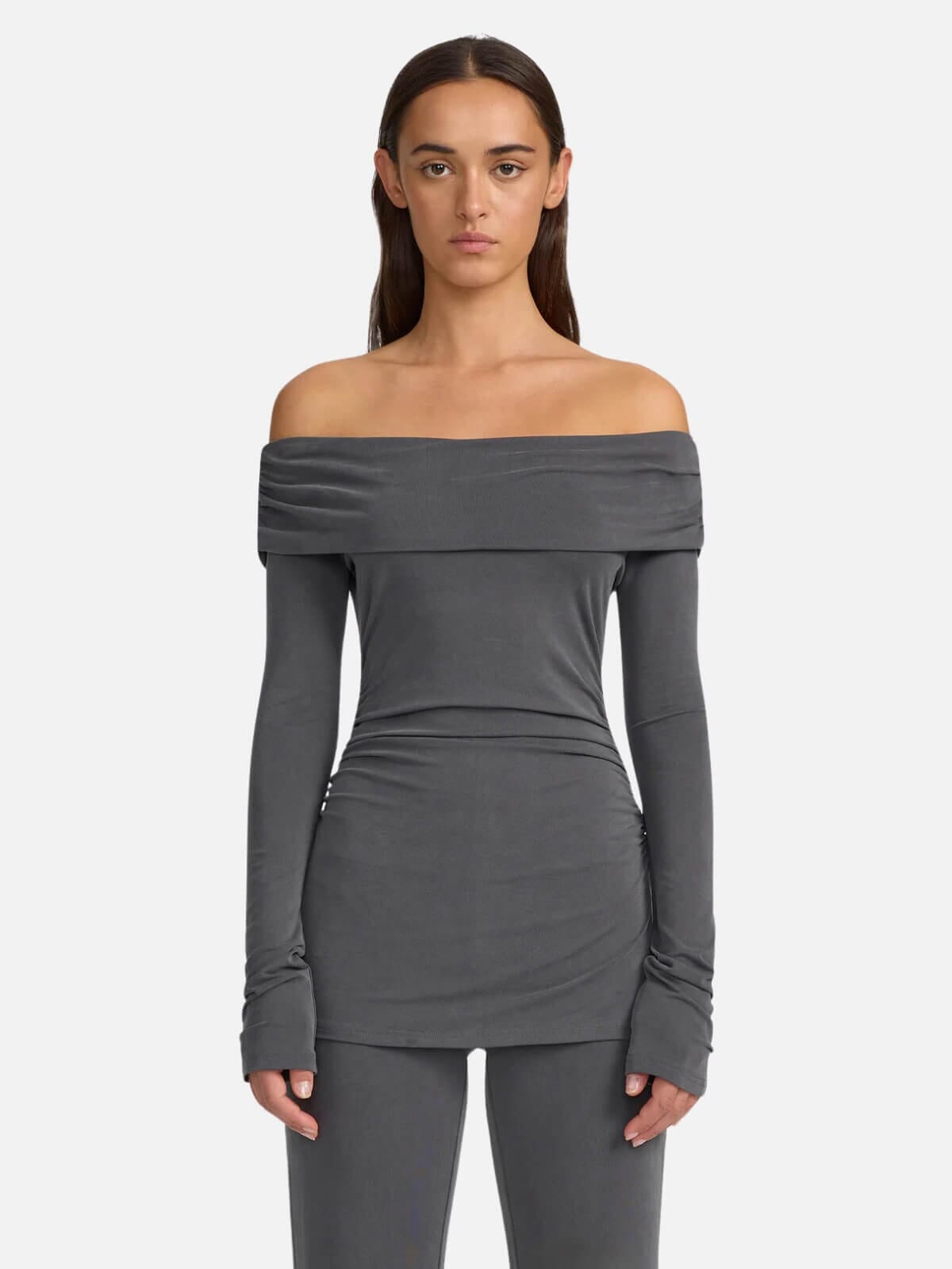 Else Jersey Top - Charcoal Tops Ownley 