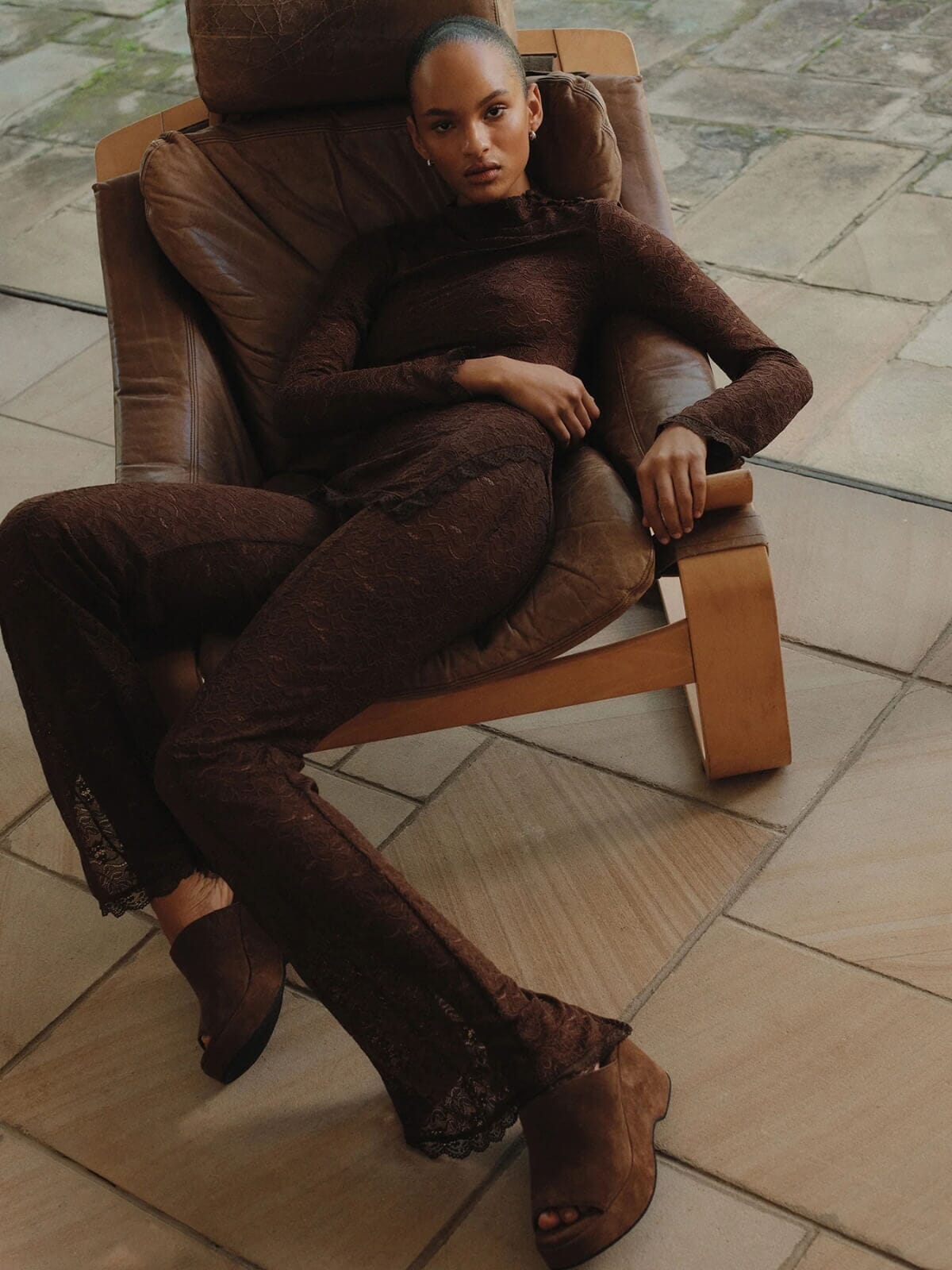 Evangeline Lace Pant - Chocolate Pants Ownley 
