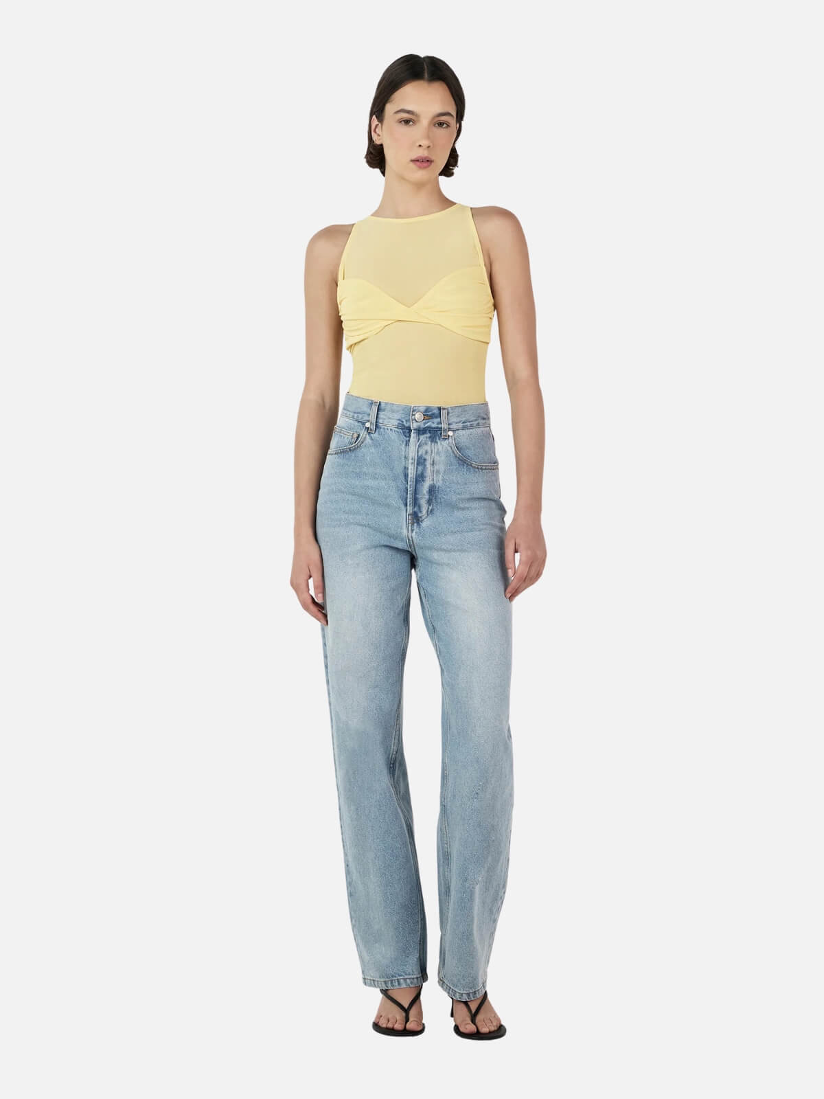 Halsey Mesh Top - Lemon