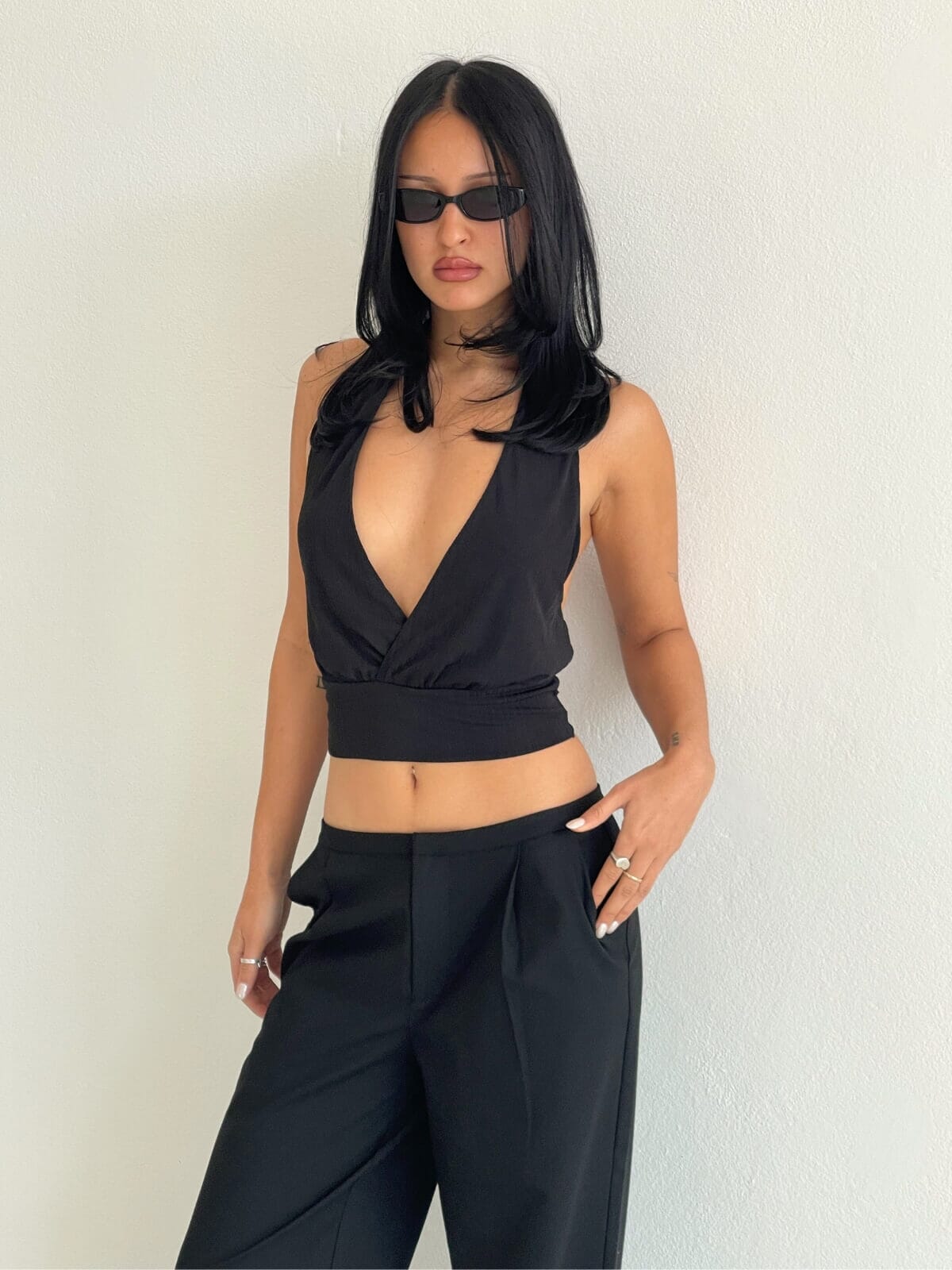 Kiana Halter Top - Black Tops Ownley 