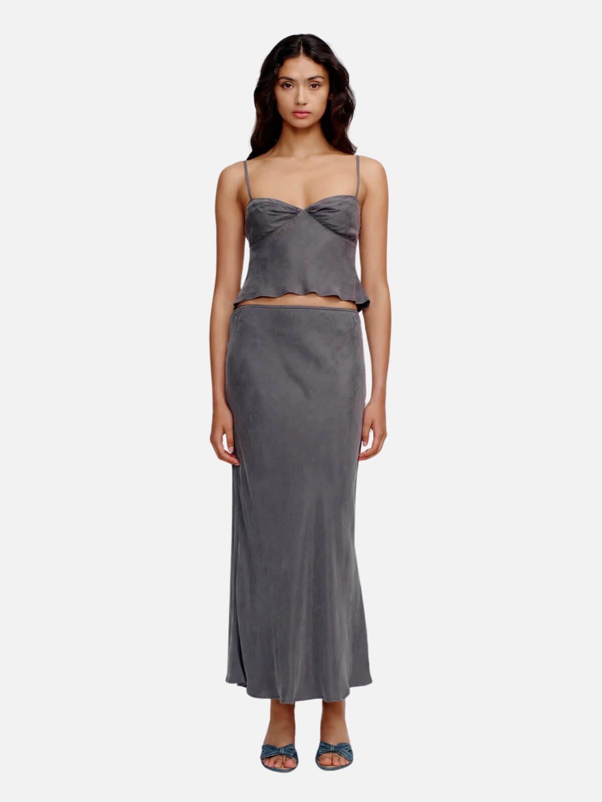 Ownley | Marli Slip Skirt - Slate | Perlu