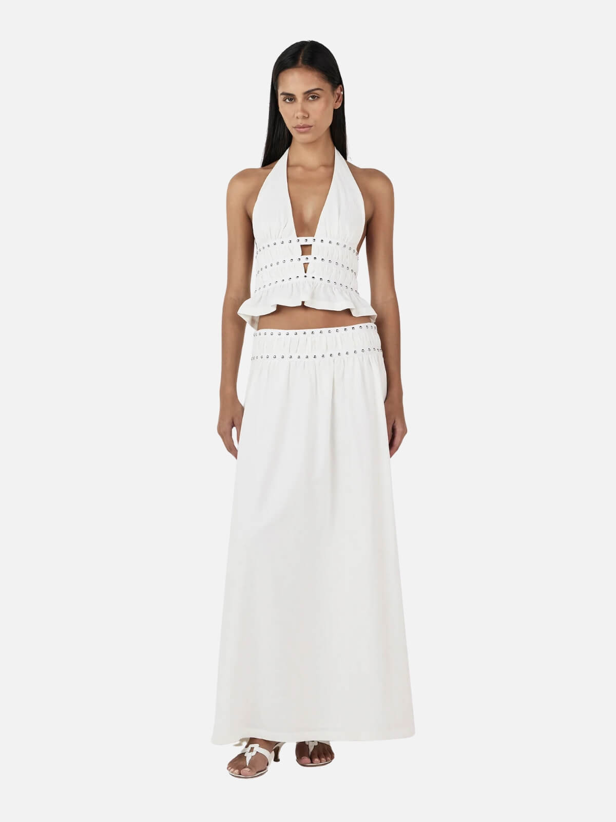 Mavis Studded Top -  Ivory
