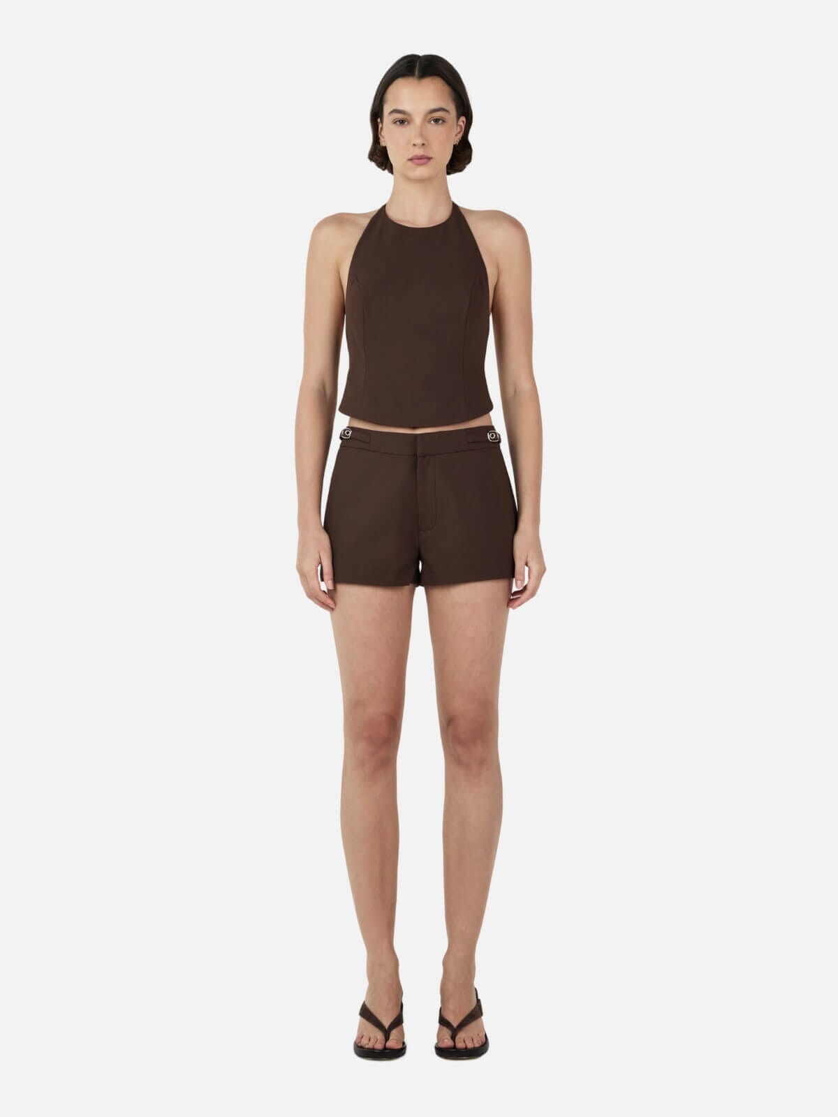 Ownley | Mina Halter Top - Chocolate | Perlu