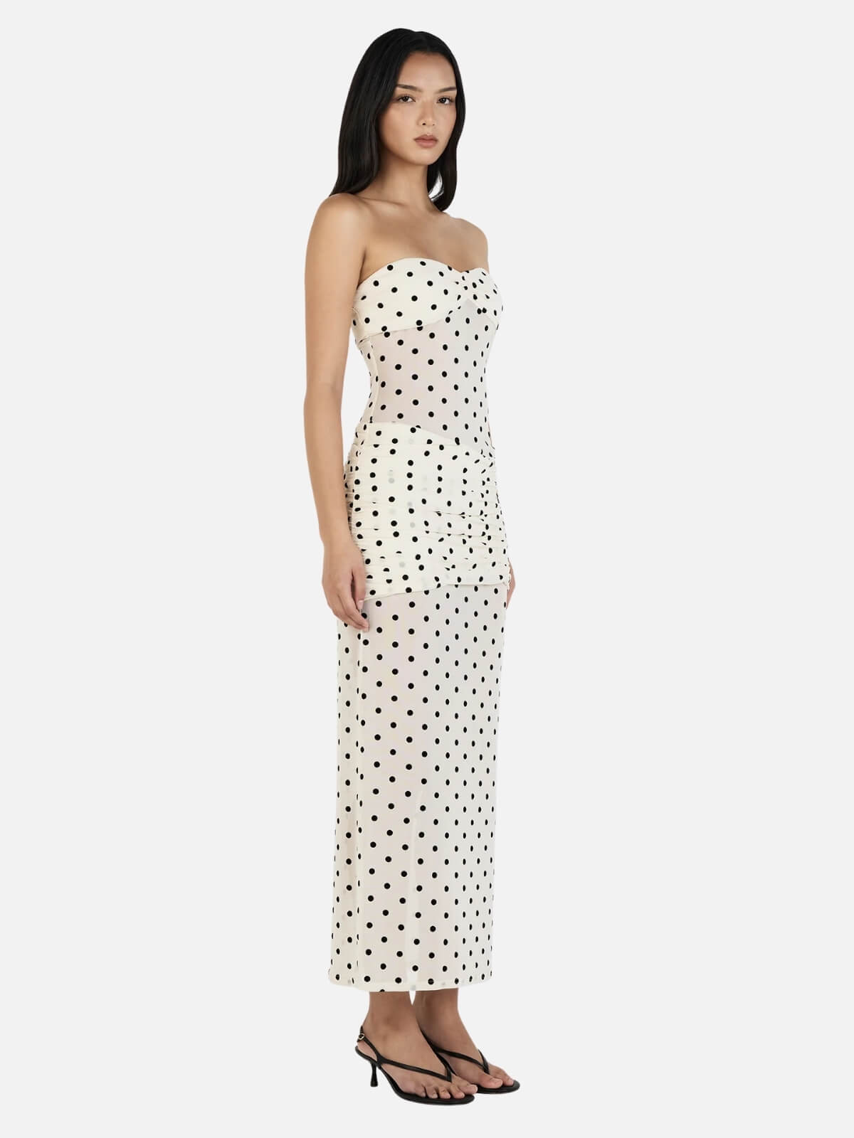 Vanessa Maxi Dress - Cream Polka