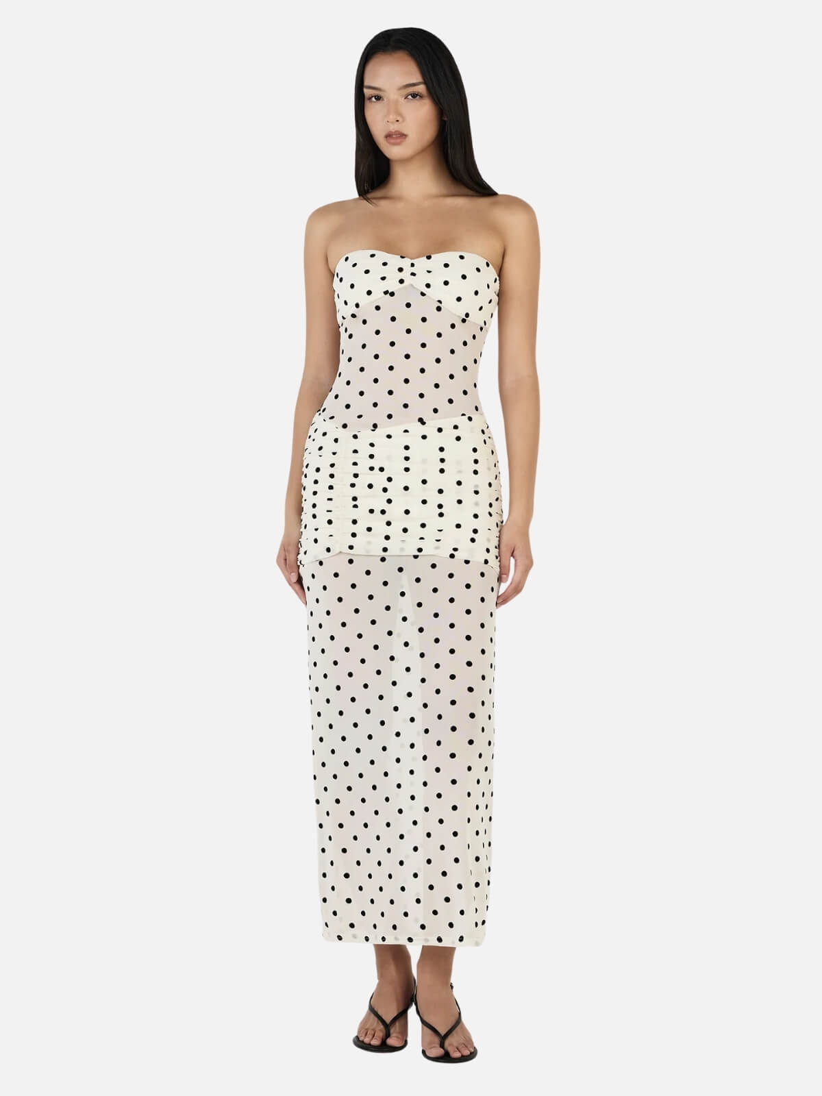Vanessa Maxi Dress - Cream Polka