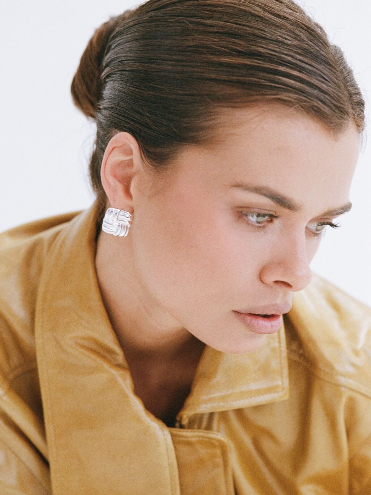 Baby Cushion Earrings - White Gold