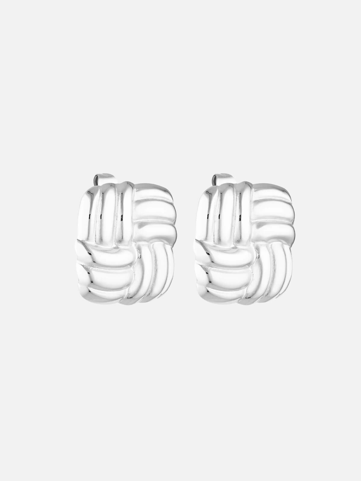 Baby Cushion Earrings - White Gold