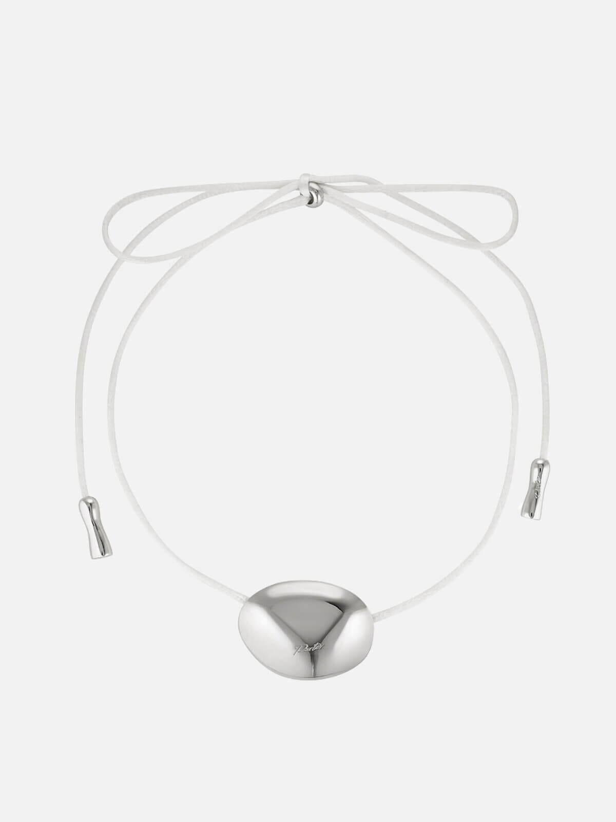 Porter | Bean Cord Pendant - Ivory/Silver | Perlu