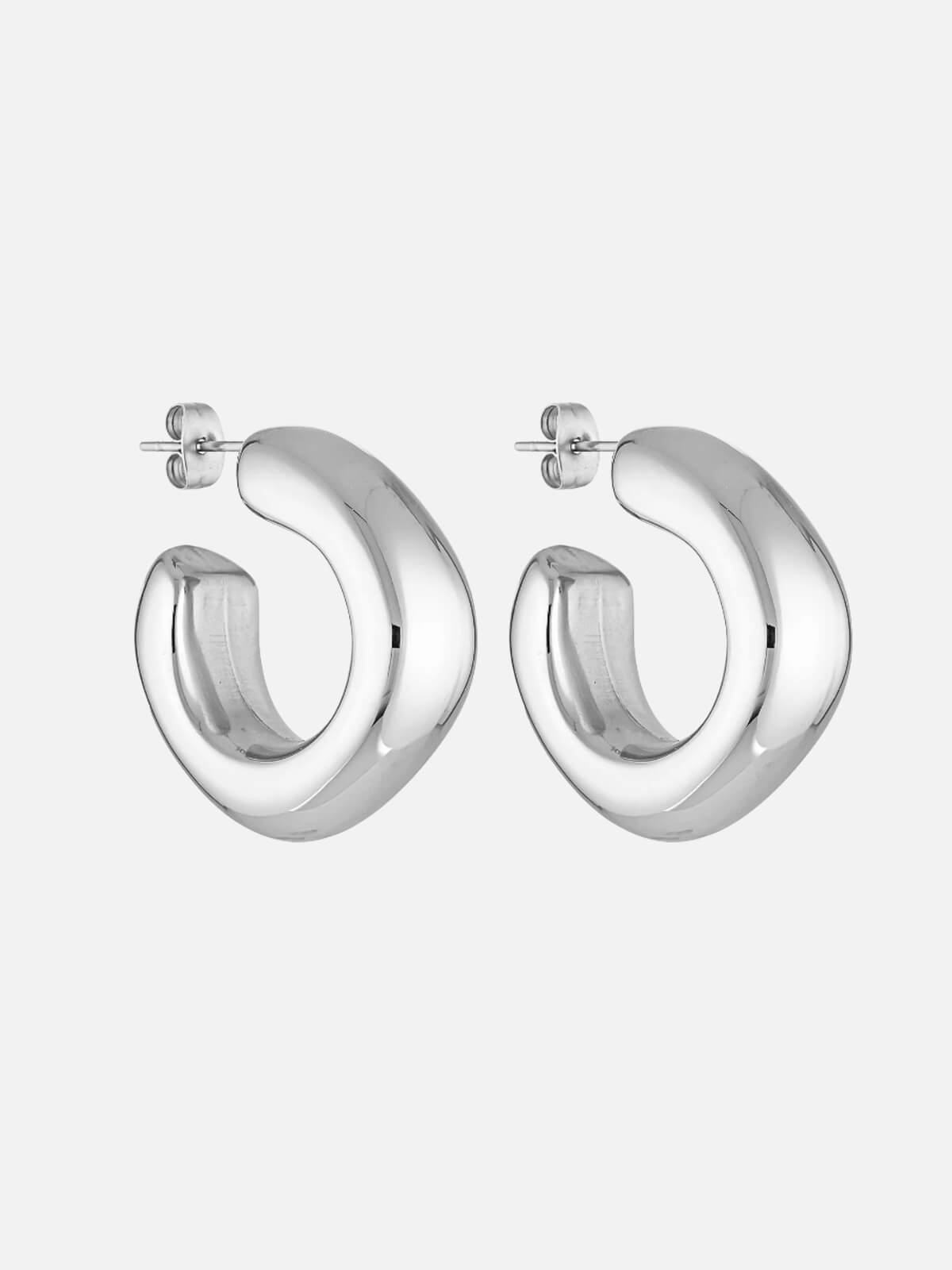 Dina Hoops - White Gold