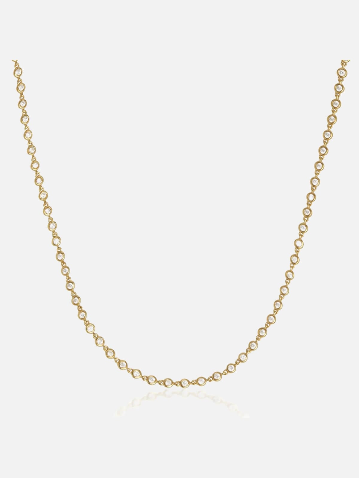 Saint Valentine | Deco Tennis Necklace - Gold | Perlu