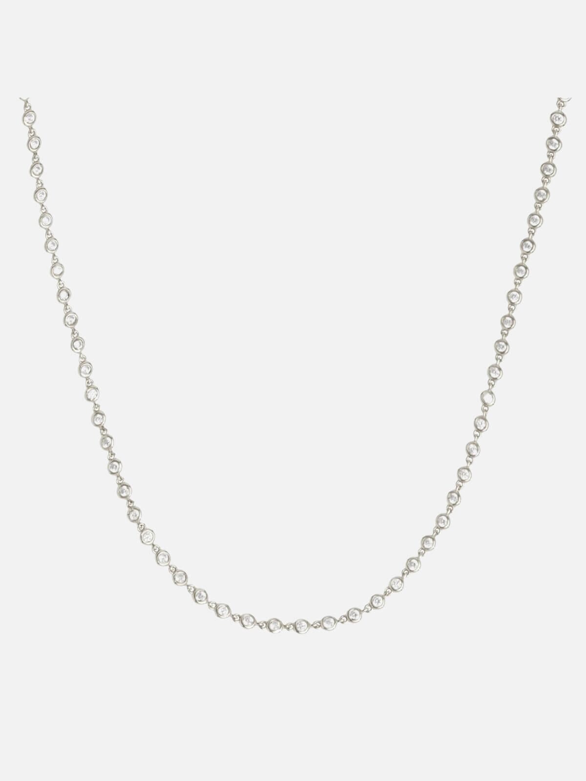 Saint Valentine | Deco Tennis Necklace - Silver | Perlu