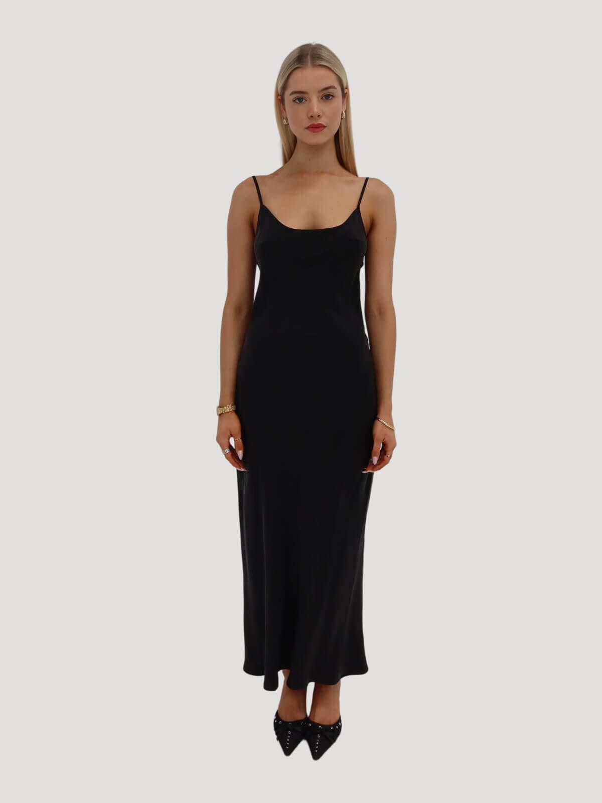 Silk Laundry Slip Dress Smoke Grey Size AU 6