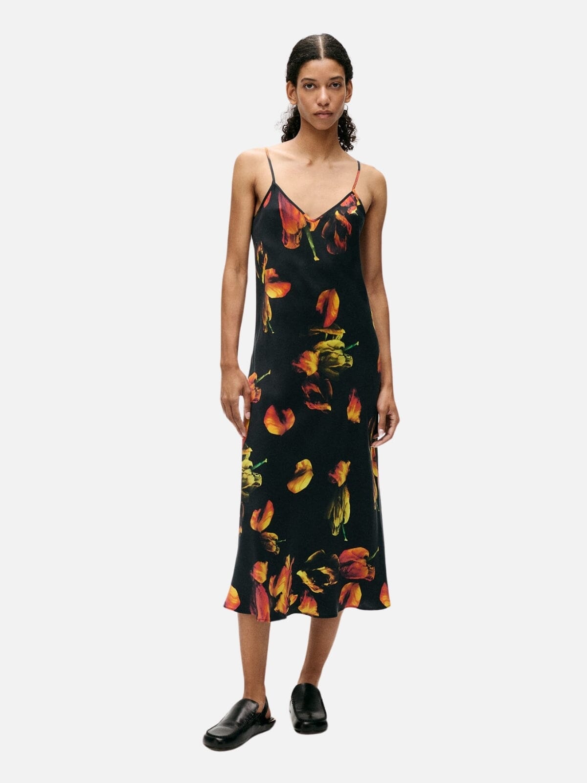 Silk Laundry | 90s Slip Dress - Tulipa Black | Perlu