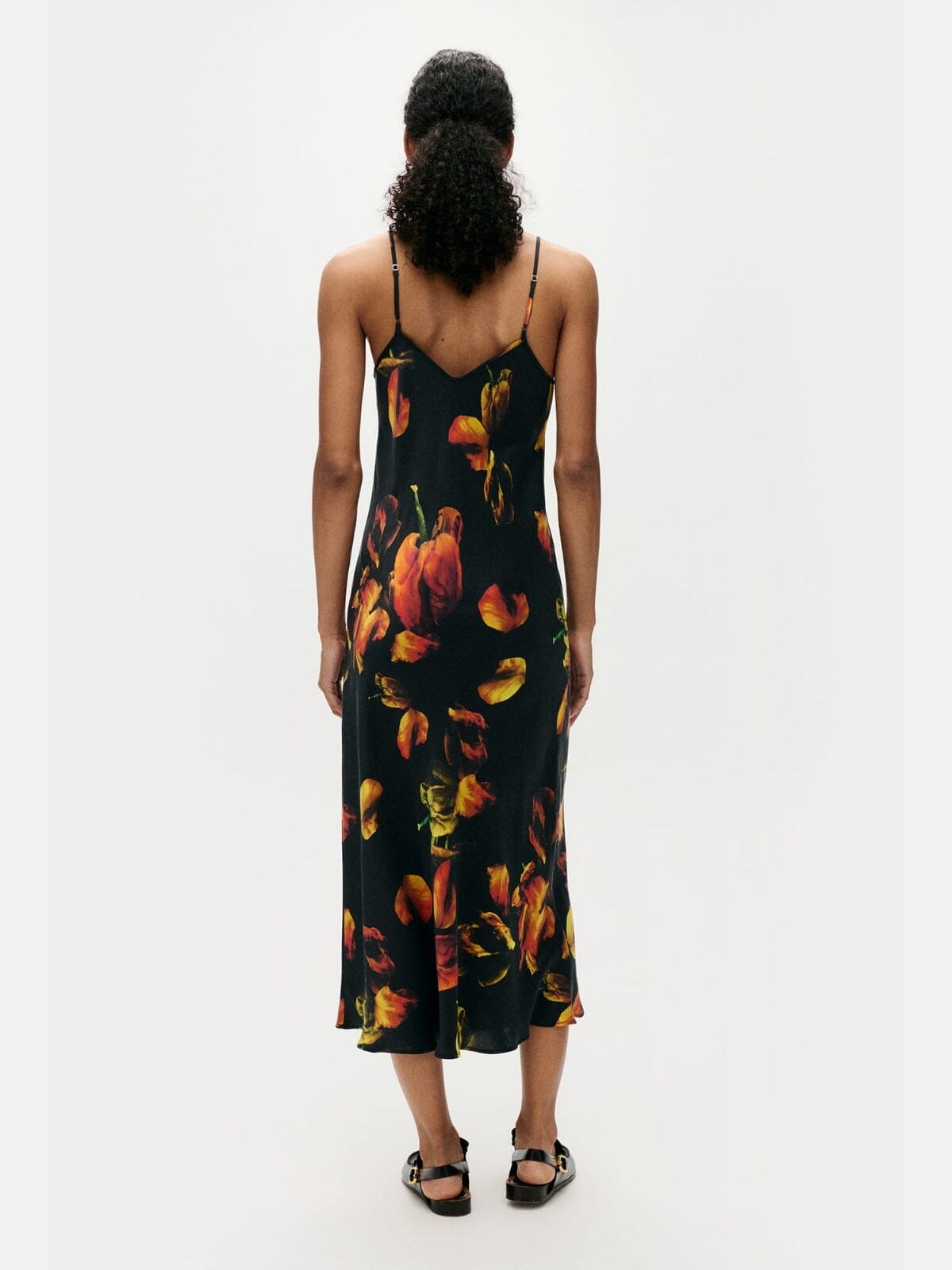 Silk Laundry | 90s Slip Dress - Tulipa Black | Perlu