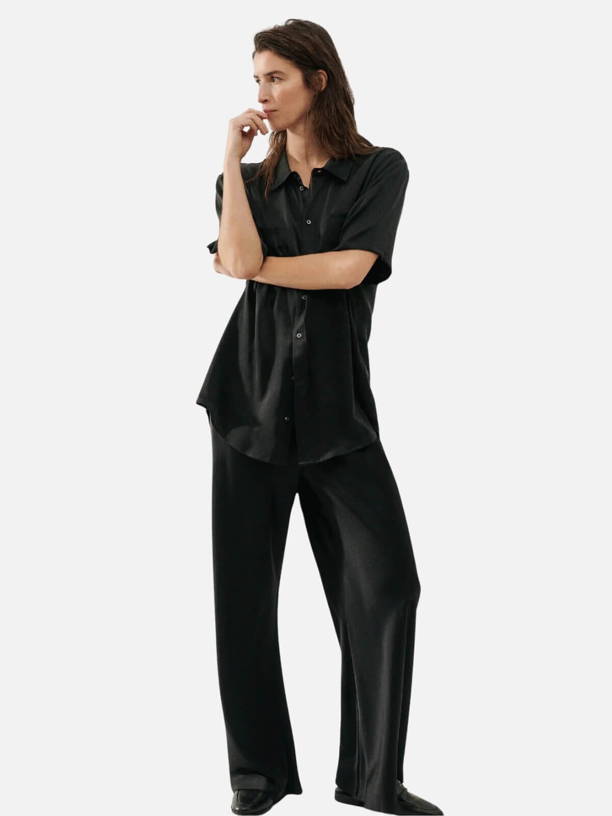 Bias Cut Pants - Black Pants Silk Laundry 