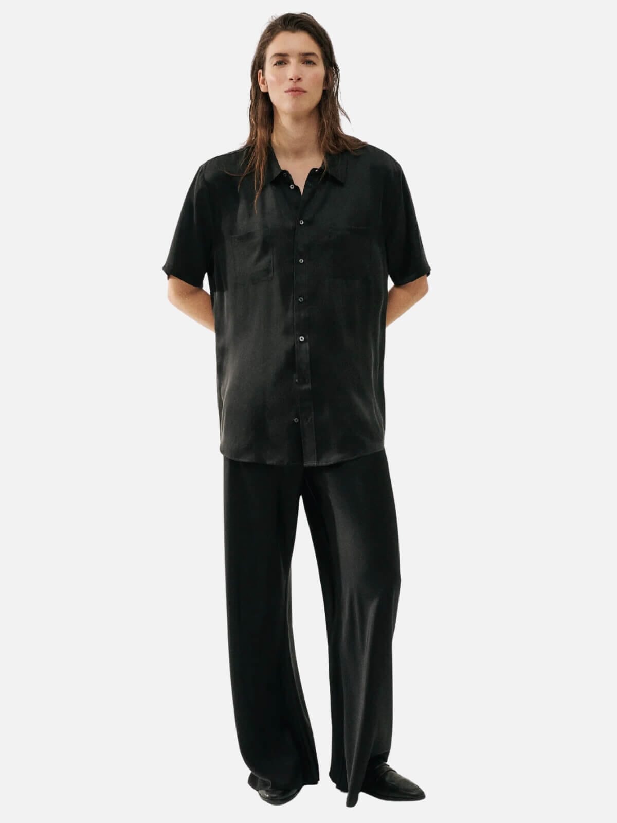 Bias Cut Pants - Black Pants Silk Laundry 