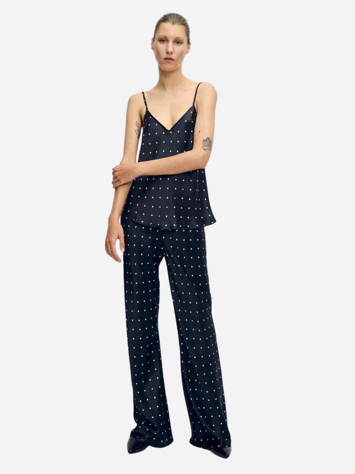 Bias Cut Pants Small Polka Dot