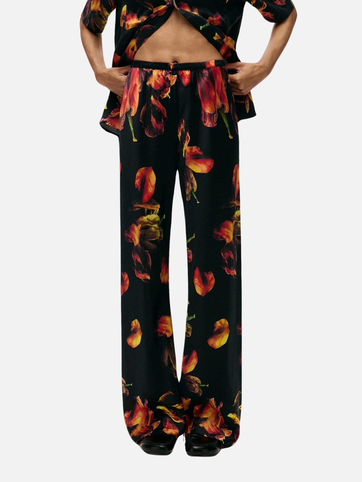 Bias Cut Pants - Tulipa Black Pants Silk Laundry 