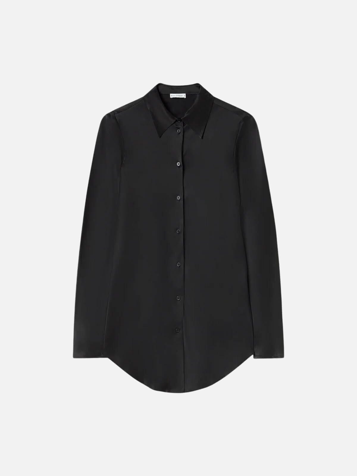 Silk Laundry | Bias Cut Shirt - Black | Perlu