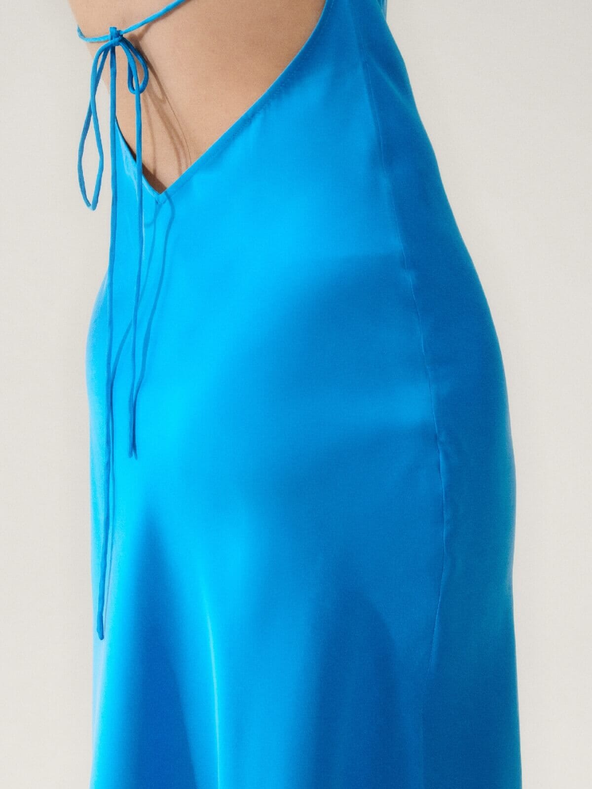 Silk Laundry | Halter Dress - Coast Blue | Perlu