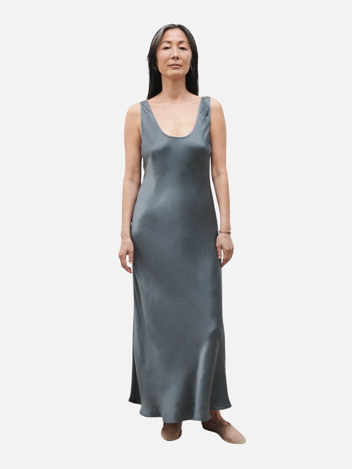 Scoop Neck Dress - Slate Dresses & Jumpsuits Silk Laundry 