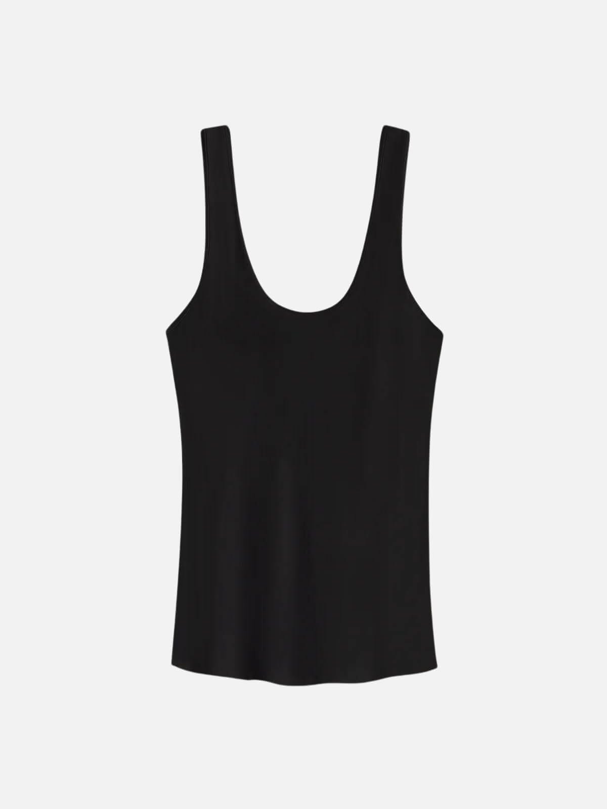 Silk Laundry | Scoop Neck Tank - Black | Perlu