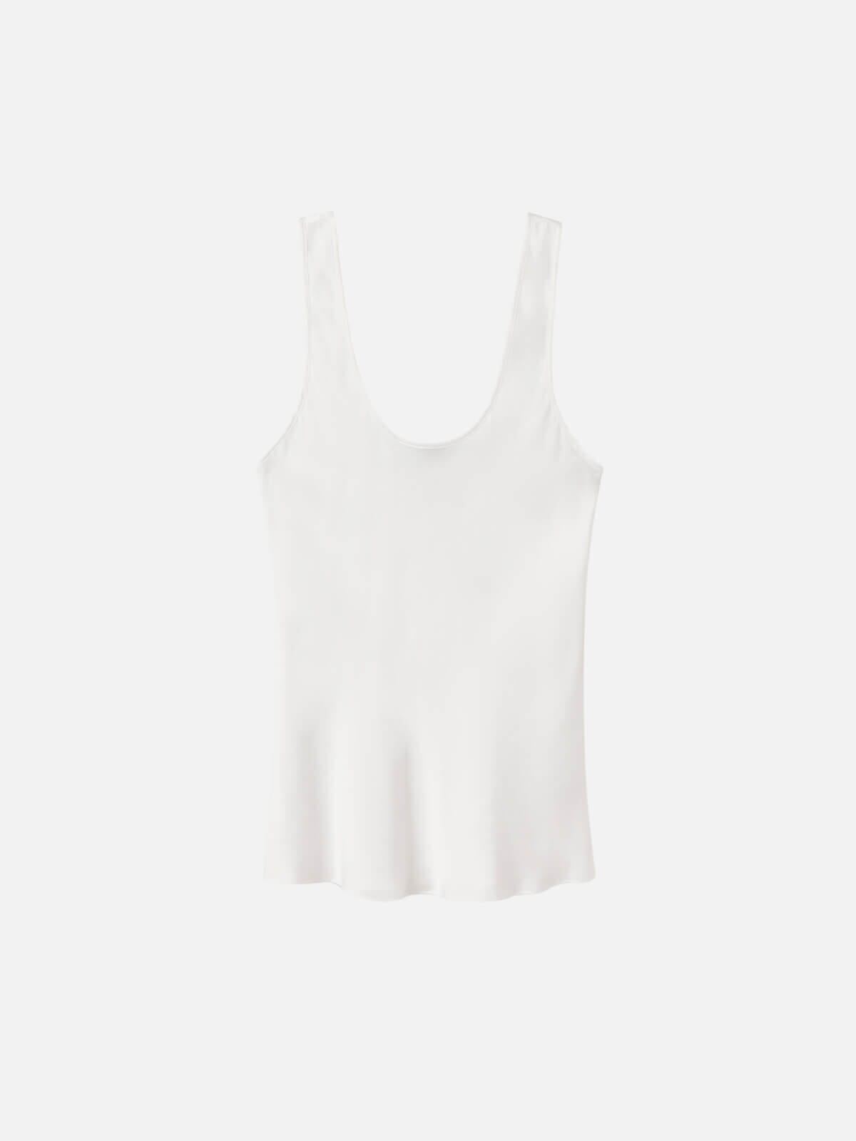 Silk Laundry | Scoop Neck Tank - White | Perlu