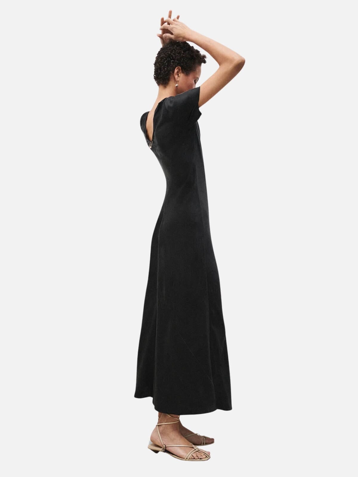 Short Sleeve Bias Dress - Black Dresses & Jumpsuits Silk Laundry 