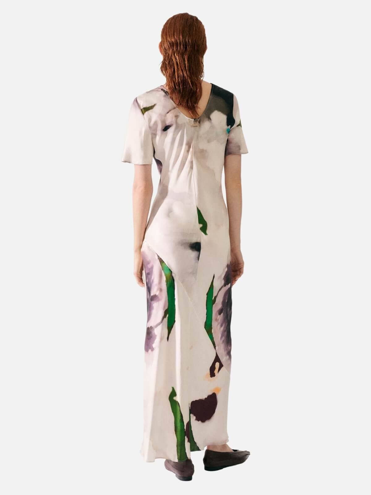 Silk Laundry | Short Sleeve Bias Dress - Phosphate | Perlu